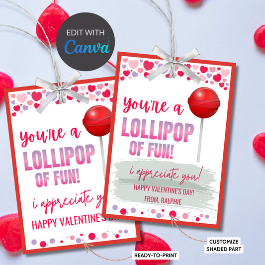 Sucker Valentine Tag , Lollipop Valentine Tag, School Tag, School Valentine, Printable Valentine, I'm A Sucker For You