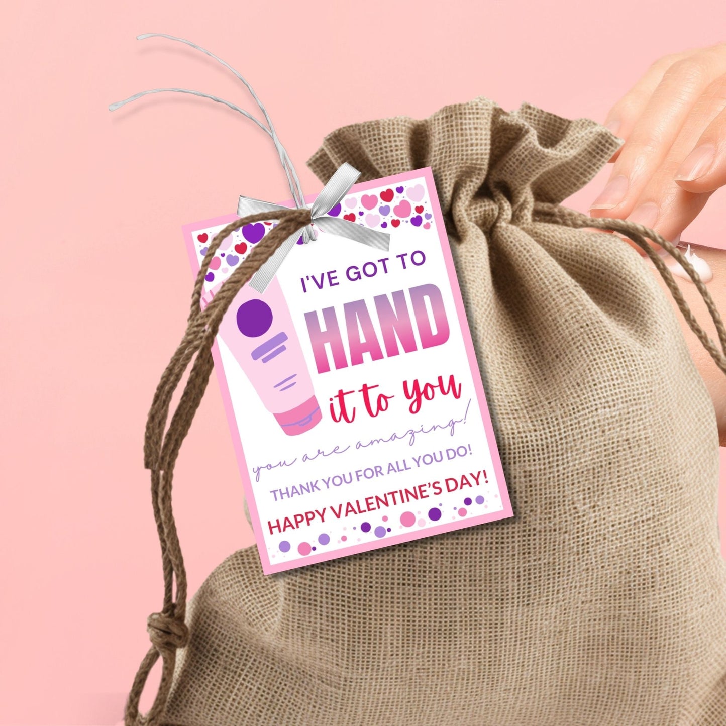 Printable Editable Teachers Valentines Day Gift Tag Hand It To You Are The Best Gift Tag Hand Lotion Teachers Appreciation Tag