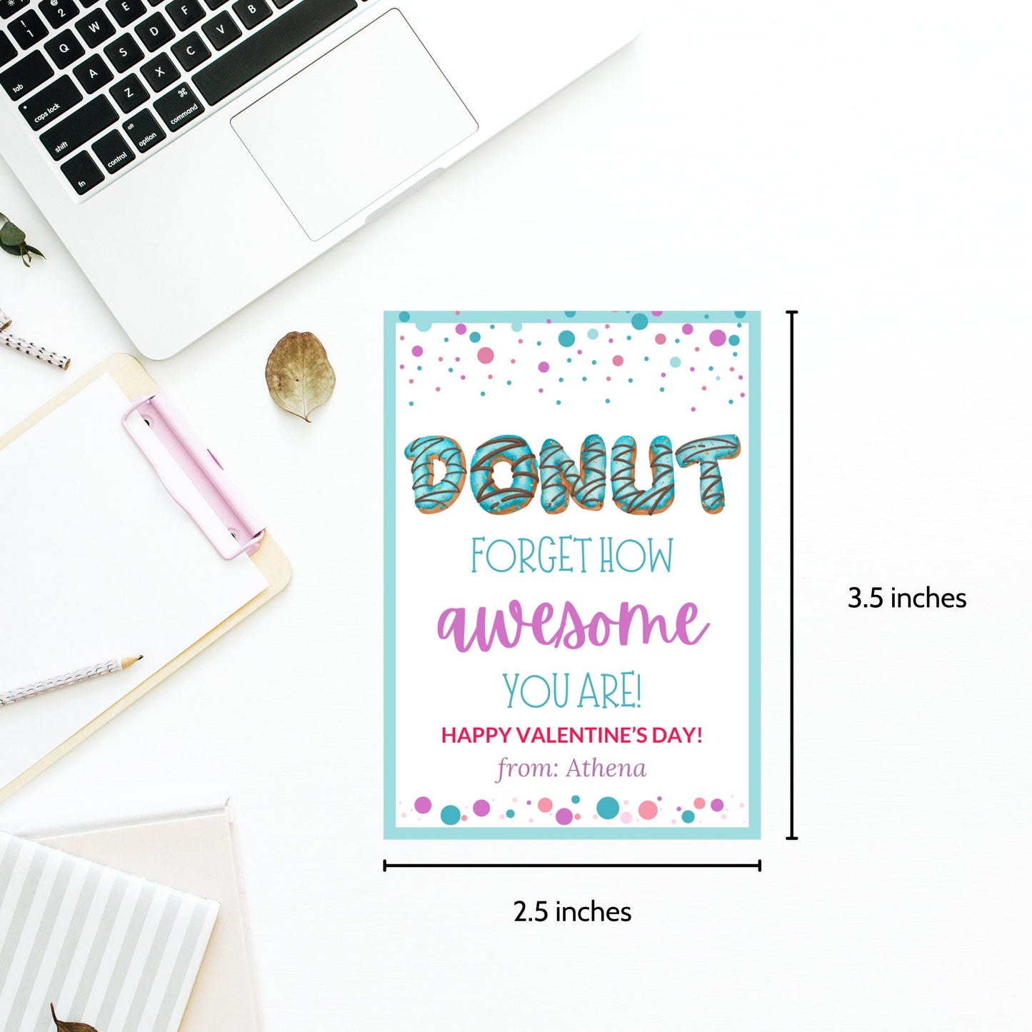 Donut Forget How Awesome You Are | Dunkin Donut Tag | Valentine Favor Tags | Friend Like You | Donut Stickers