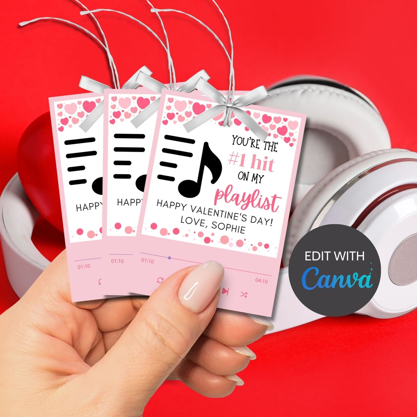 Printable Editable Music Lover Artist Valentines Gift | Anniversary Gift Present | Vintage Vinyl Record | Valentines Sticker | Lover Gift