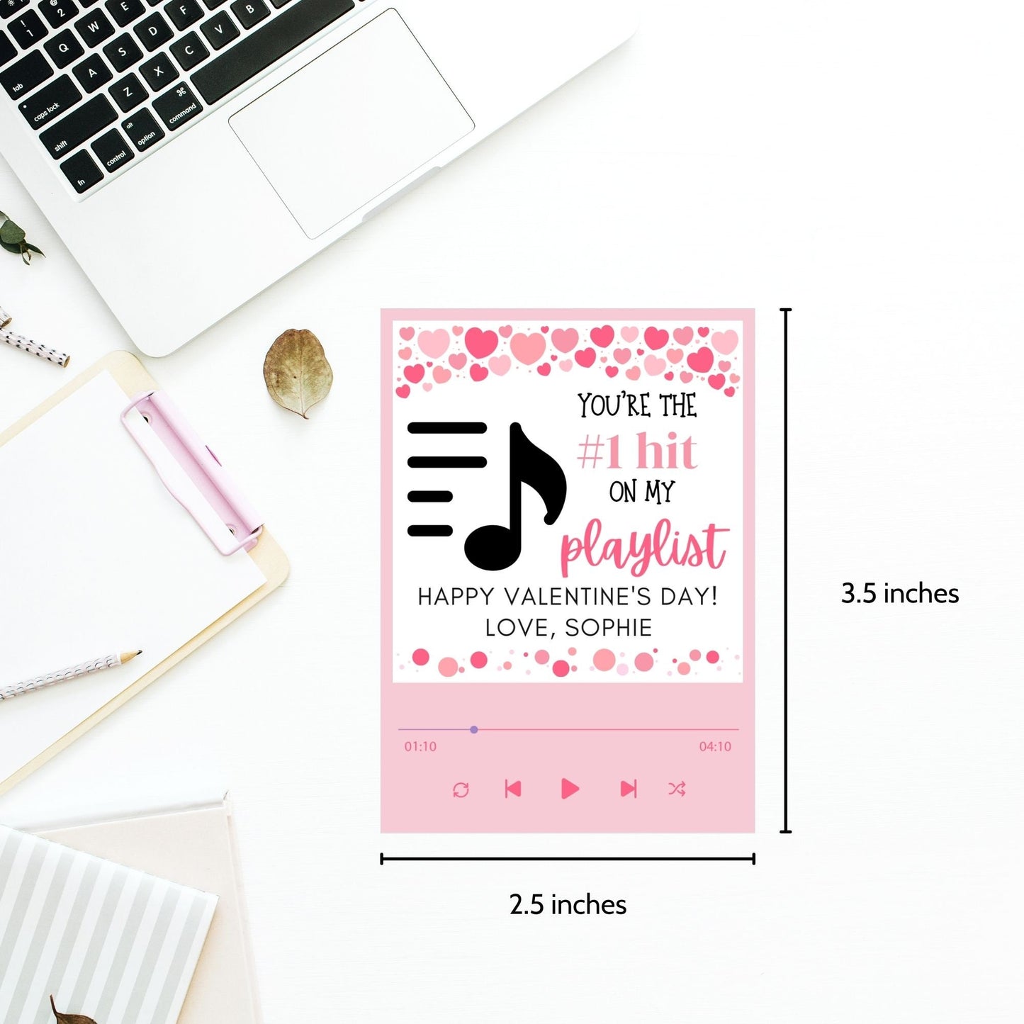 Printable Editable Music Lover Artist Valentines Gift | Anniversary Gift Present | Vintage Vinyl Record | Valentines Sticker | Lover Gift