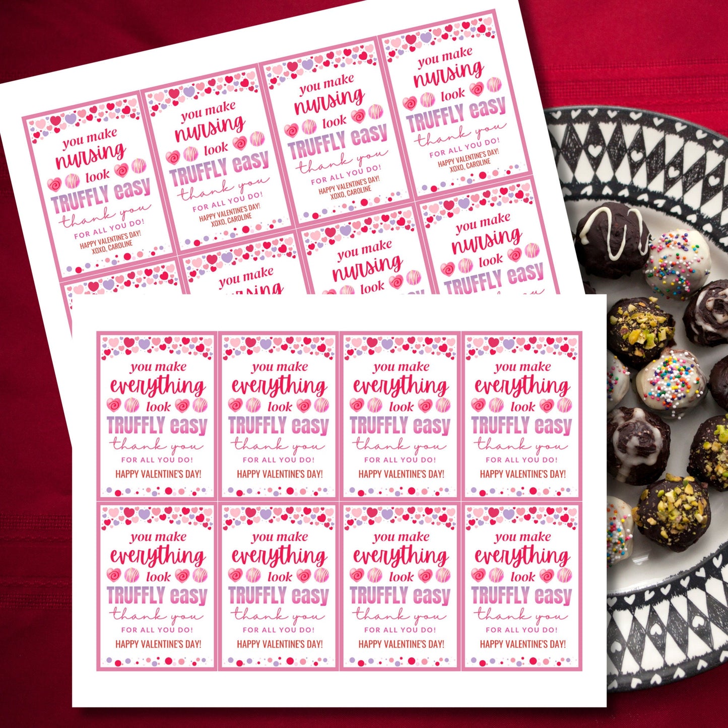 Printable Chocolate Gift Tag | Truffle Gift Tag | Valentine Teacher | Nurses Gift Tag | Coach Gift Tag | Employee Gift | Truffly Easy