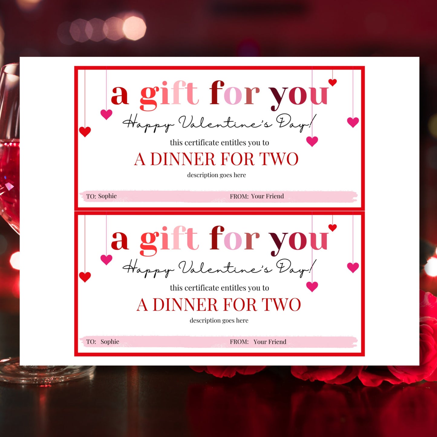 Printable Love Coupon Voucher | Instant Download | V Day Gift Certificate | Valentineβs Day Gift | Vday Gift