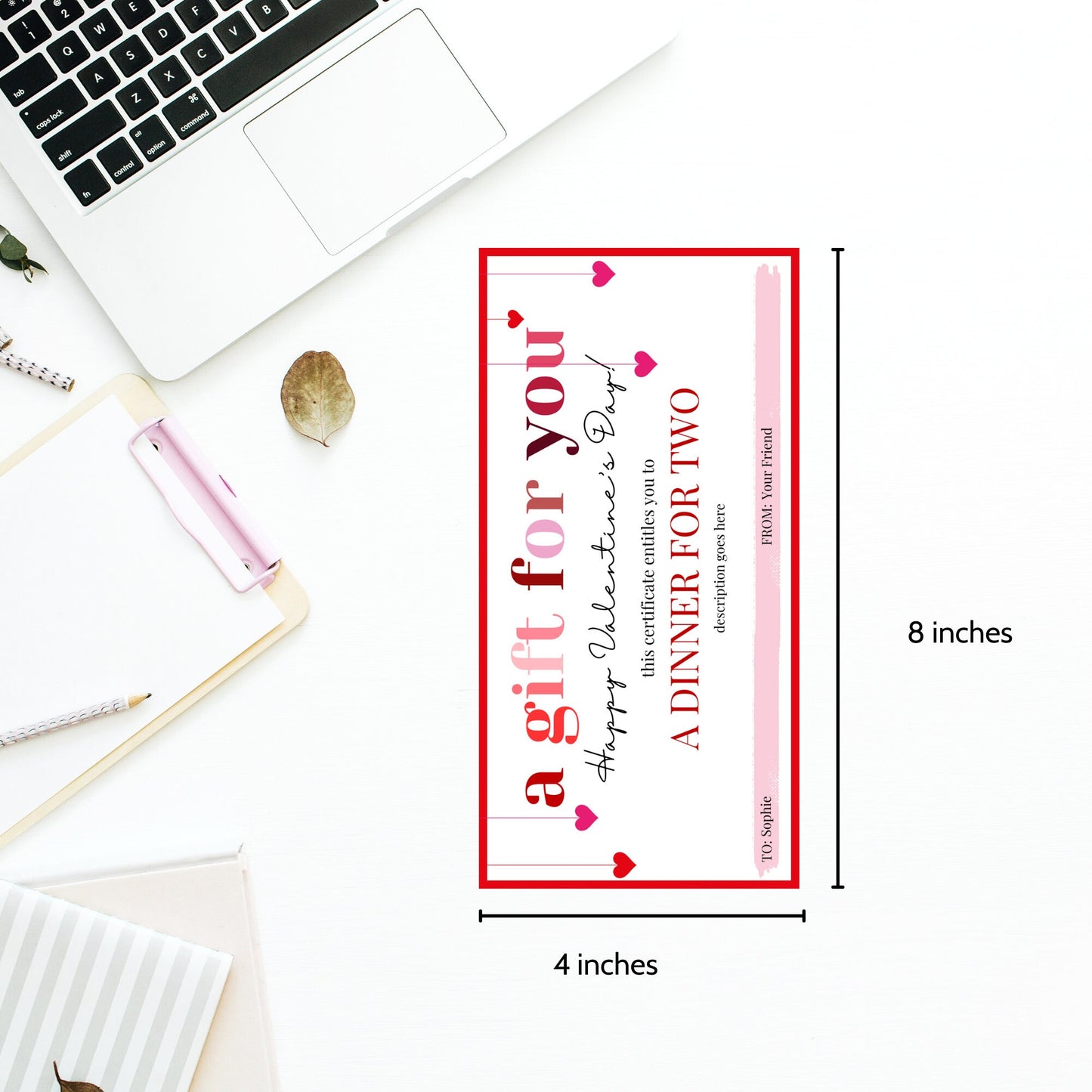Printable Love Coupon Voucher | Instant Download | V Day Gift Certificate | Valentineβs Day Gift | Vday Gift