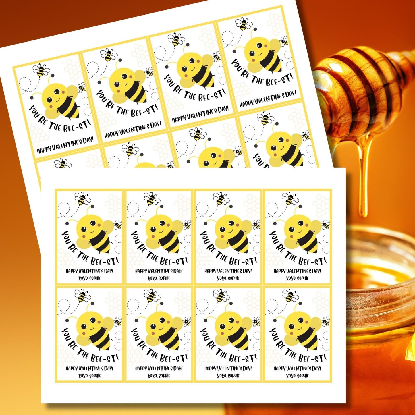 Printable Editable Bee Valentine Tag Bee Mine | Kids Classroom Cute Pun Tag | Honey Bee | Bumblebee | Cookie Tag