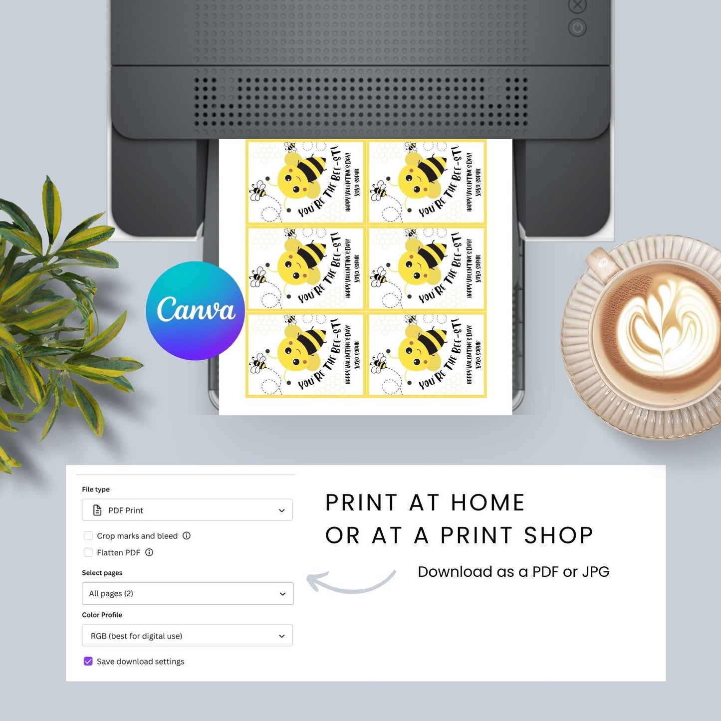 Printable Editable Bee Valentine Tag Bee Mine | Kids Classroom Cute Pun Tag | Honey Bee | Bumblebee | Cookie Tag