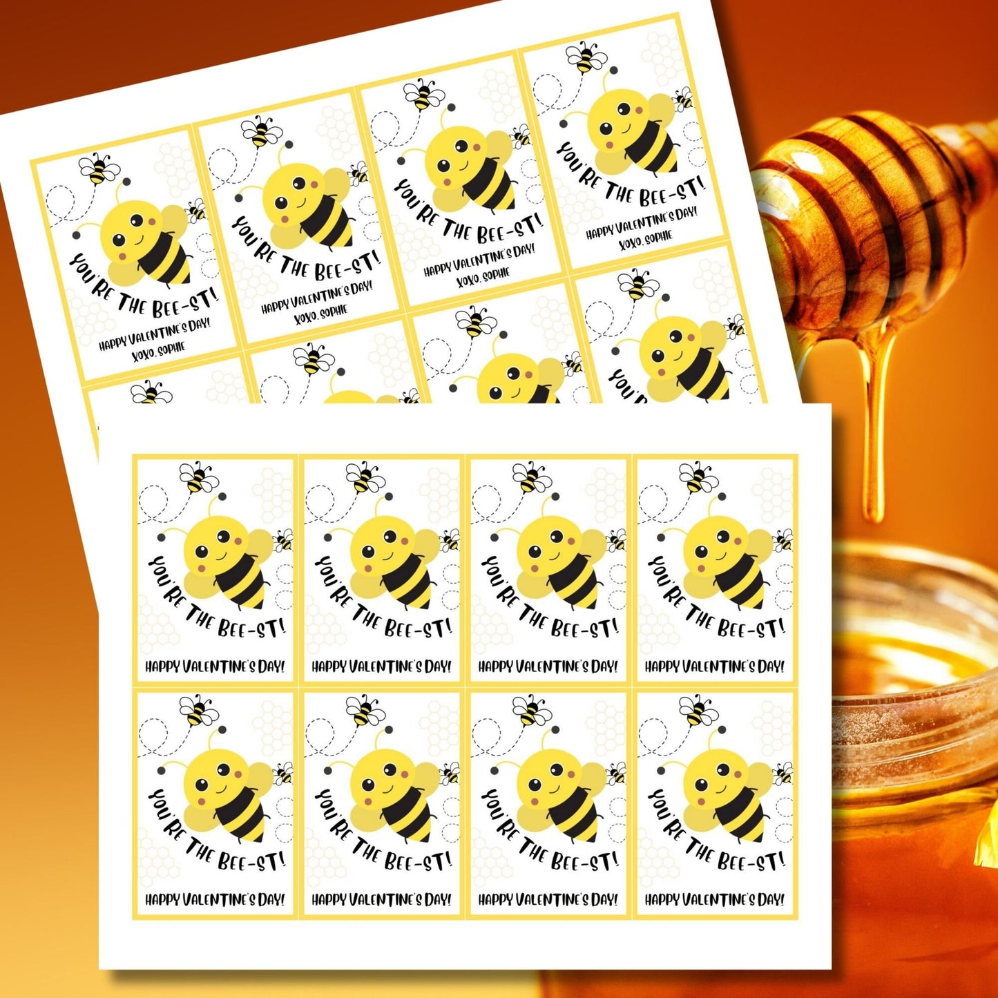 Printable Editable Bee Valentine Tag Bee Mine | Kids Classroom Cute Pun Tag | Honey Bee | Bumblebee | Cookie Tag