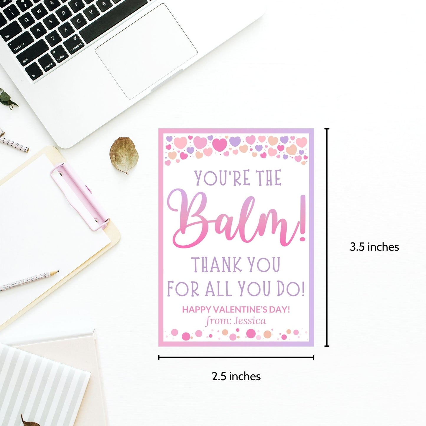 Printable Youre The Balm | Lip Balm Holder | Lip Balm Chapstick Gift Tag | Eos Thank You | Valentine Lip Balm Teacher Friend Coworker Nurse