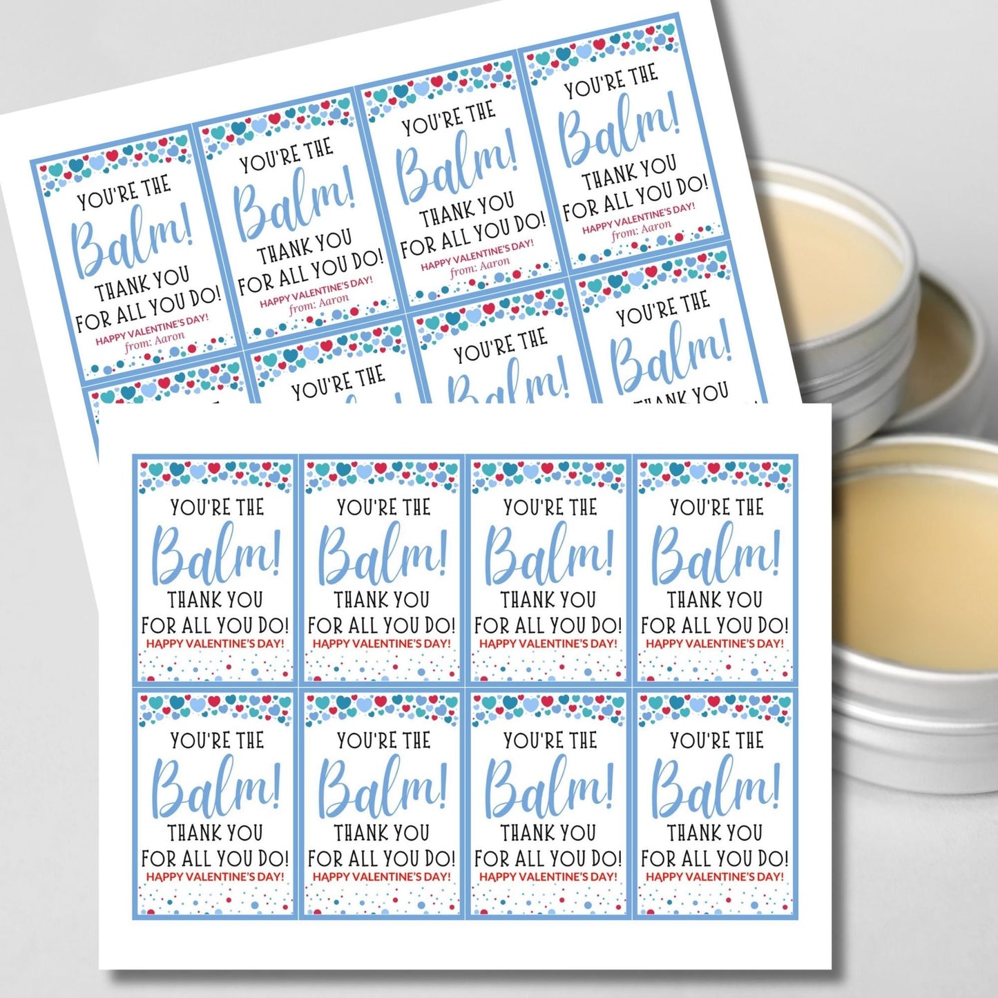 Printable Youre The Balm from for boy | Lip Balm Chapstick Body Balm Gift Tag | Thank You | Valentine Teacher Friend Coworker Nurse