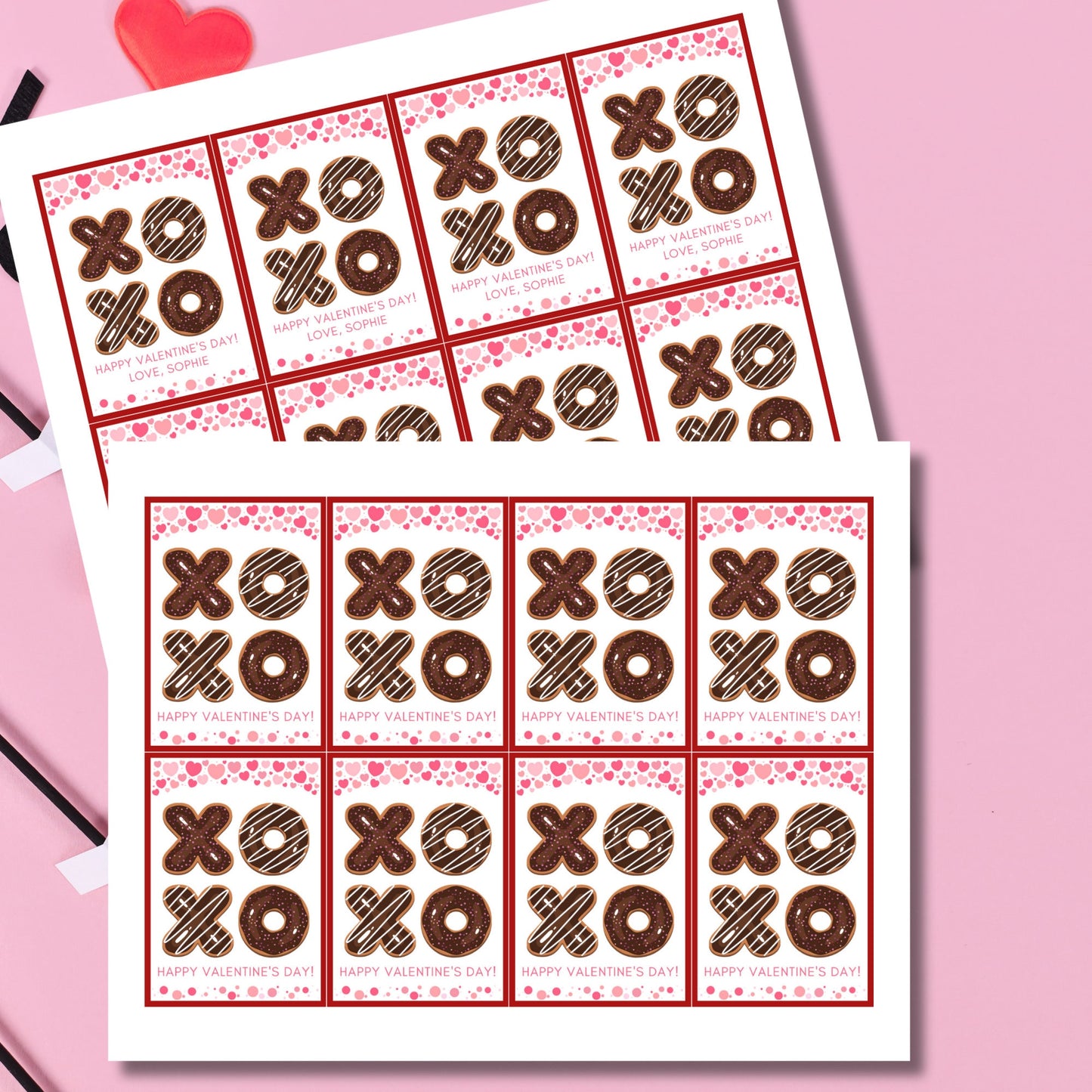 Printable XOXO Valentine Tag Card, Teacher Friend PTO Classroom Valentines, Valentine Treat Bag Tag, Editable with Canva, Instant Download