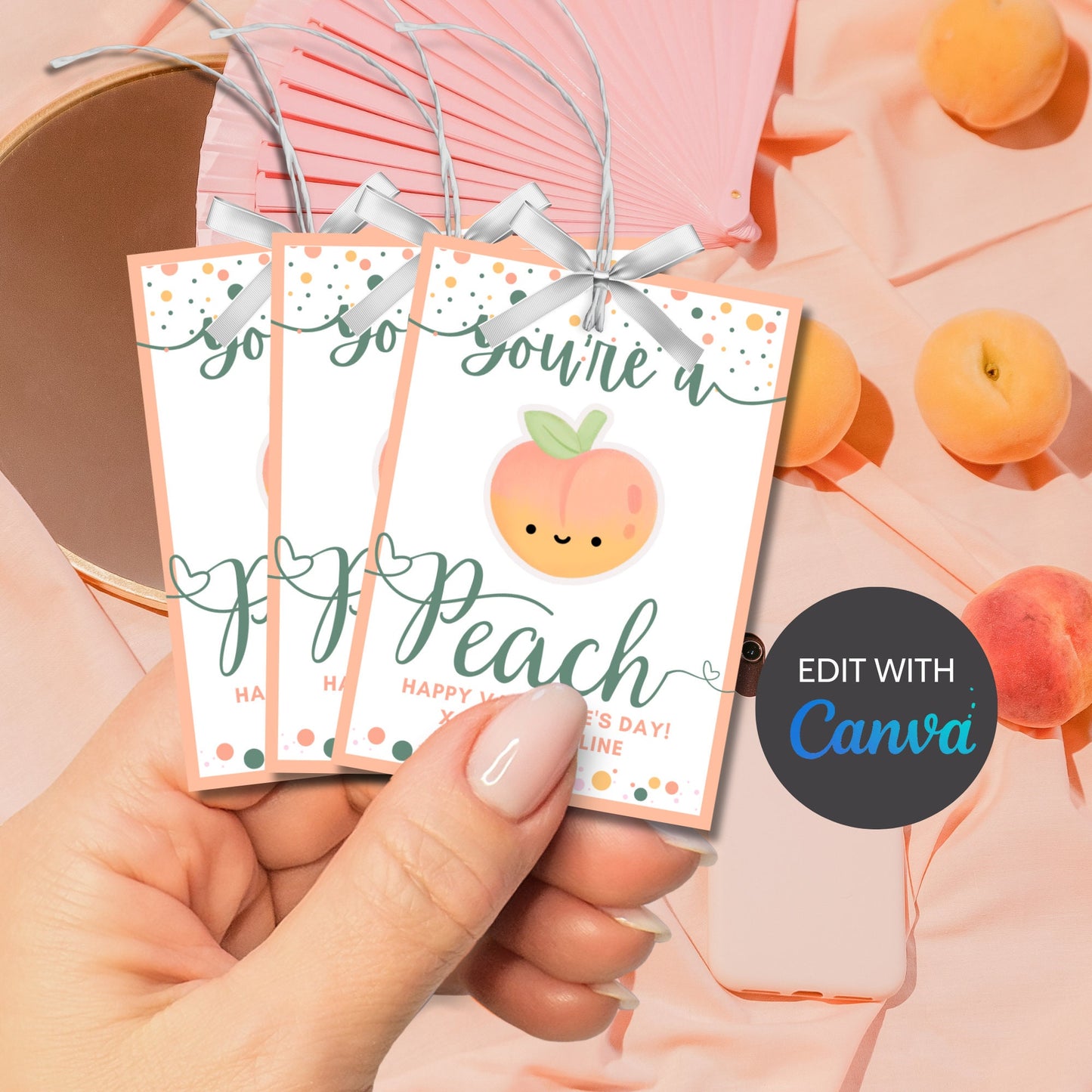 Printable Peach Valentine Tag | Youre a Peach | Peachy Fuzz Valentine Stickers | Instant Download | New Year | Teacher Friend School PTA