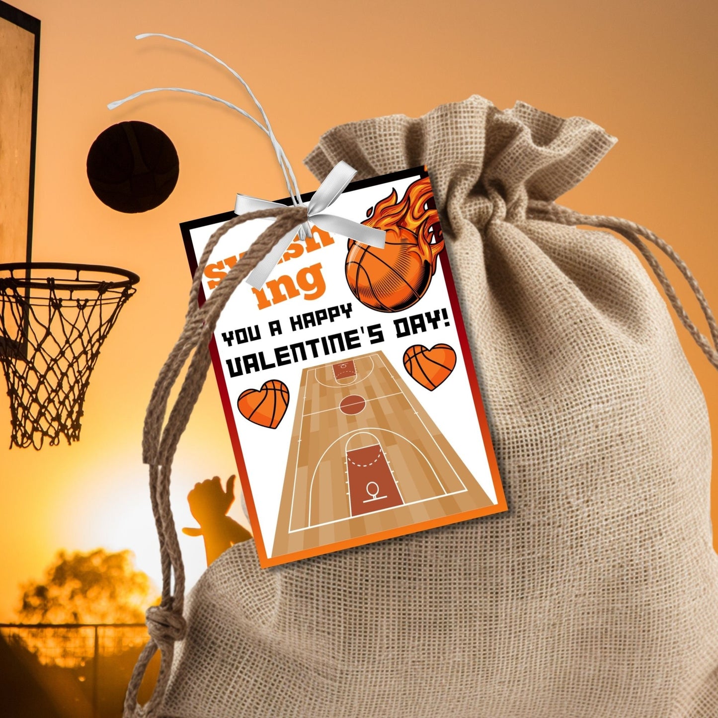Basketball Valentines Printable Boy | Classroom Valentine | Sports Valentine Day Tag | Instant Download | Slam Dunk | Kids Valentine Cards