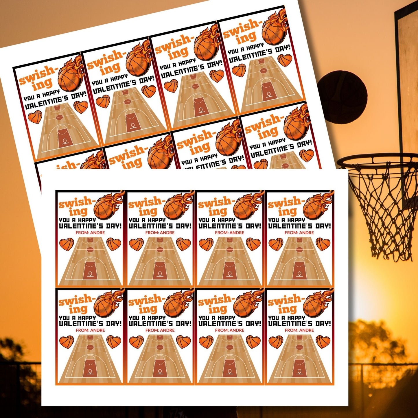 Basketball Valentines Printable Boy | Classroom Valentine | Sports Valentine Day Tag | Instant Download | Slam Dunk | Kids Valentine Cards