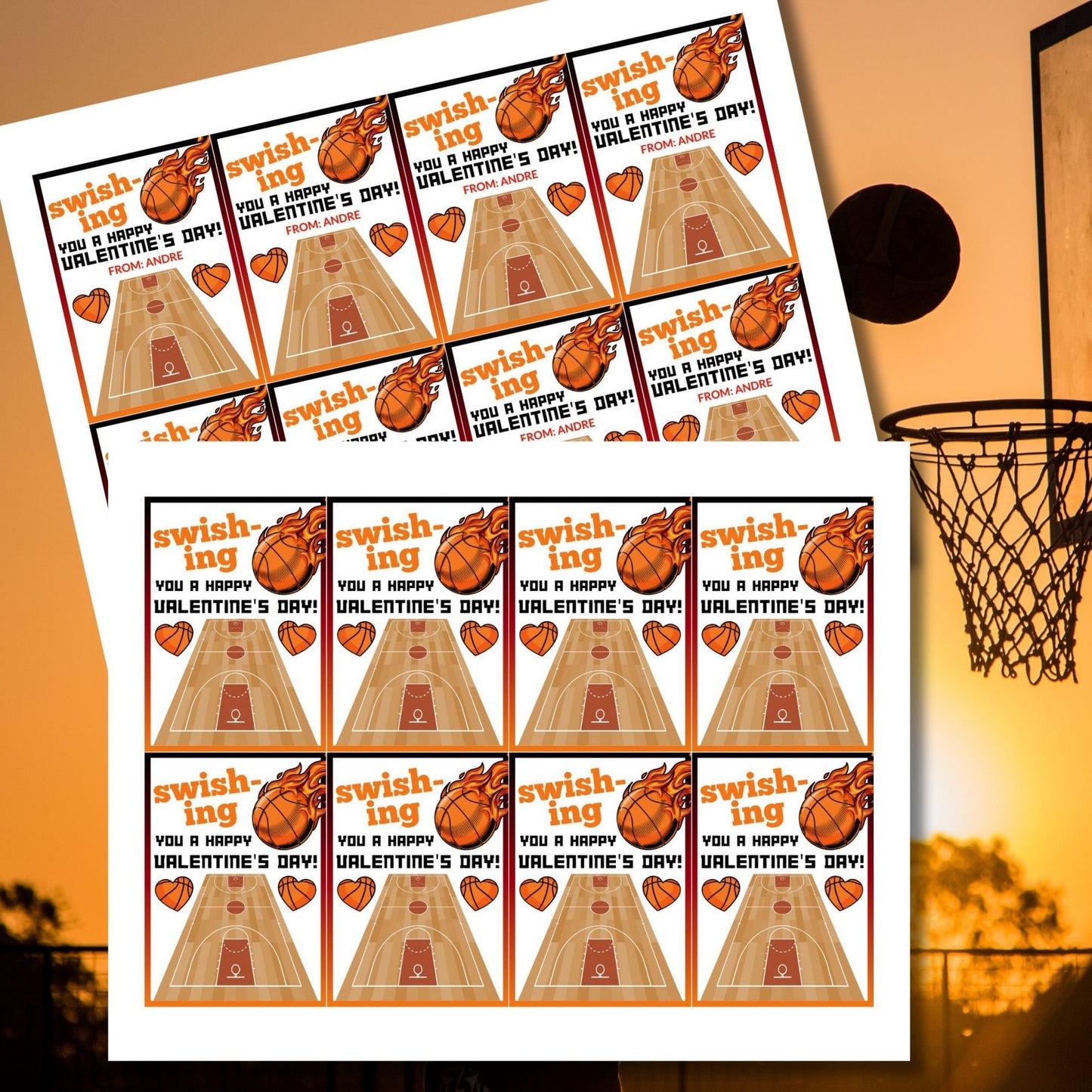 Basketball Valentines Printable Boy | Classroom Valentine | Sports Valentine Day Tag | Instant Download | Slam Dunk | Kids Valentine Cards