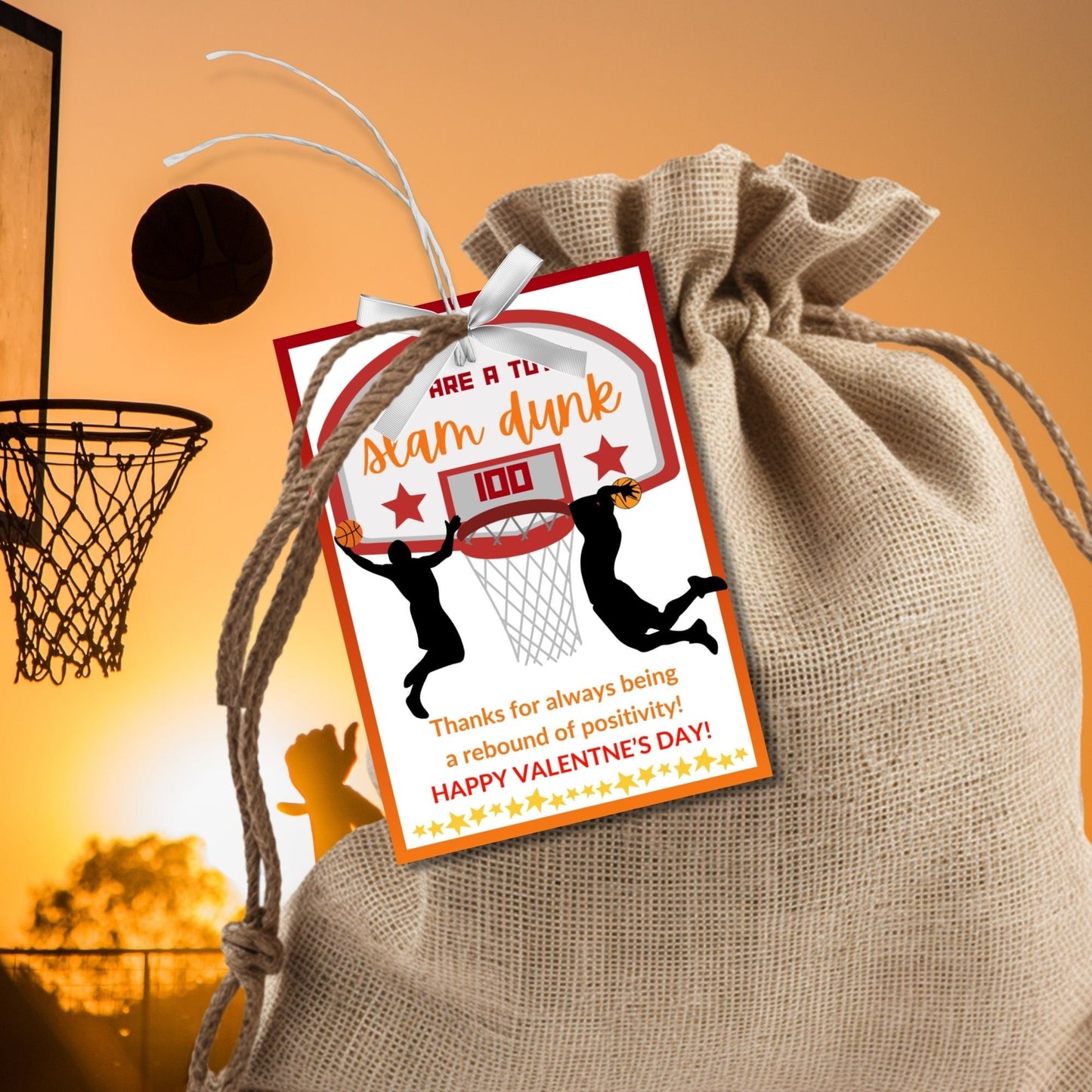 Basketball Valentines Printable Boy | Classroom Valentine | Sports Valentine Day Tag | Instant Download | Slam Dunk | Kids Valentine Cards