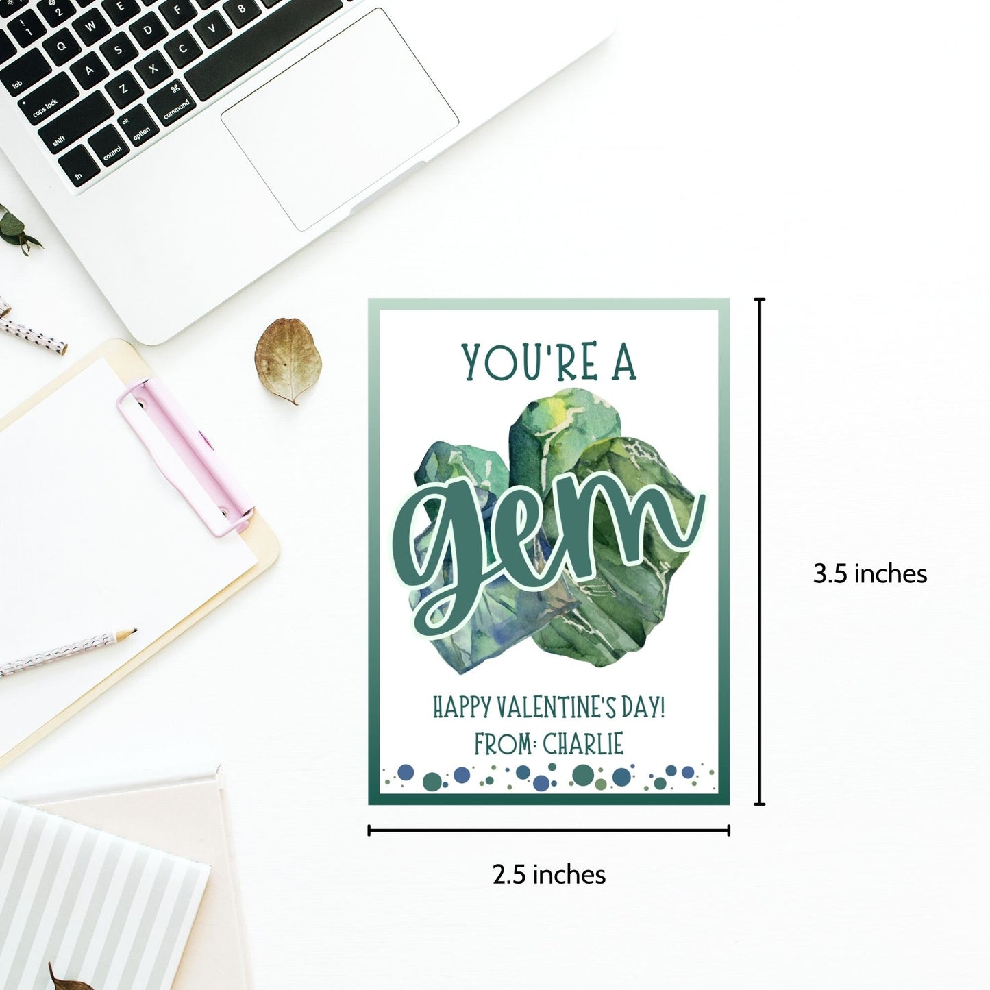 Gem Jewel Youre a Gem Valentines Printable Girl Boy | Friend Coworker Classmate Valentine | Instant Download | Kids Valentines Cards