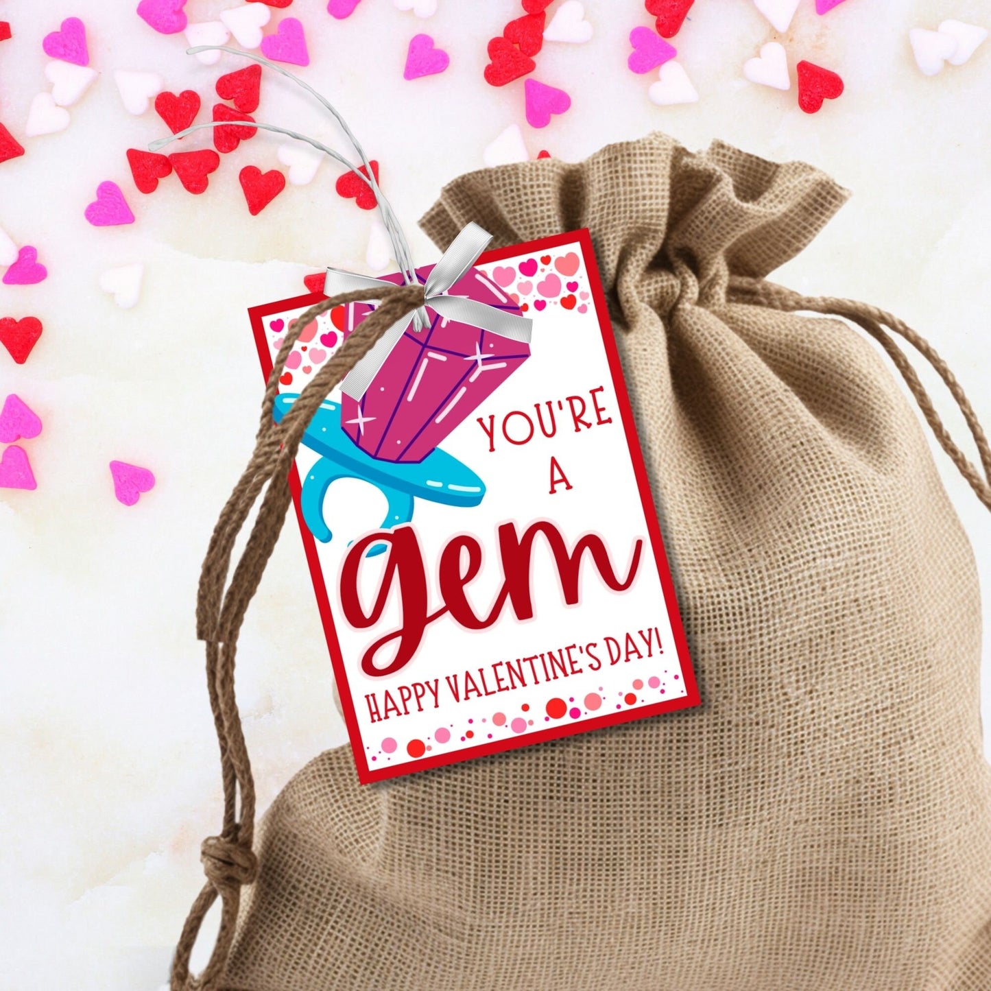 Ring Pop Gem Youre a Gem Valentines Printable Girl Boy | Kids Classmate Classroom Friend Valentine | Instant Download | Kids Valentines Card