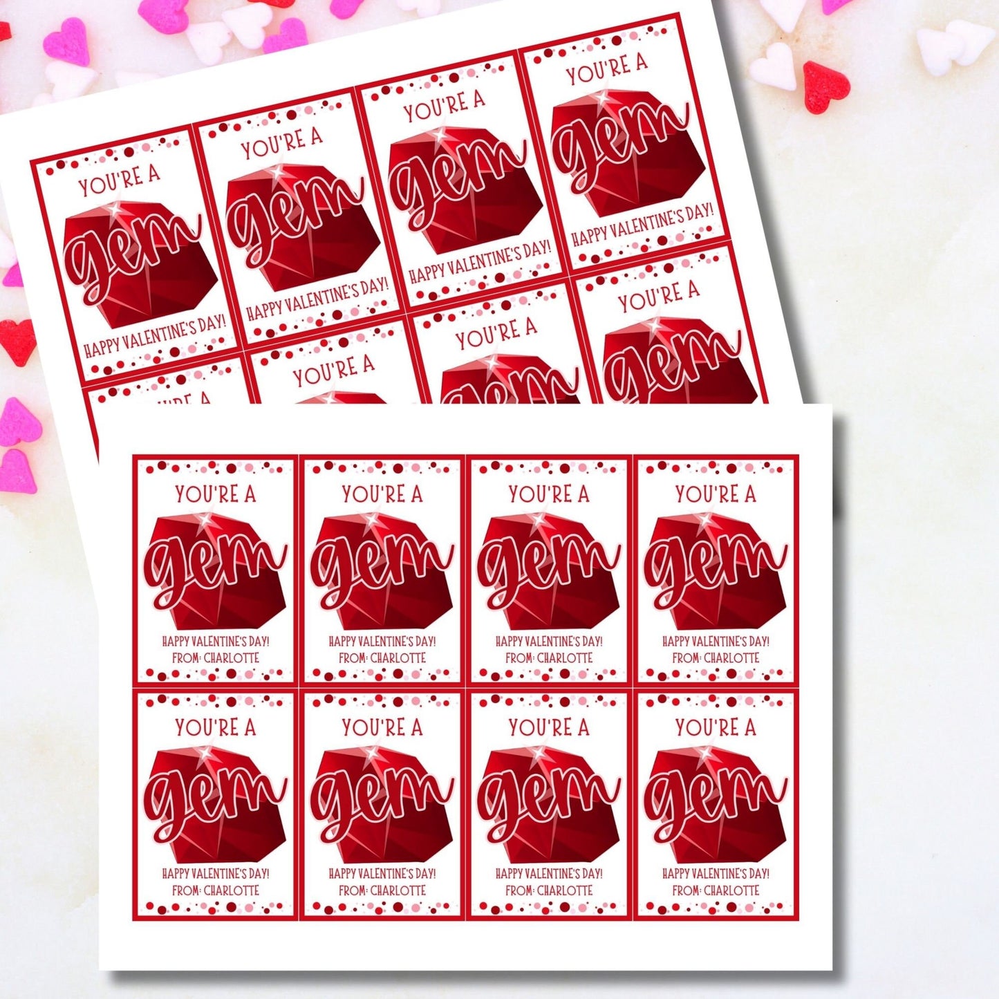 Ring Pop Gem Youre a Gem Valentines Printable Girl Boy | Kids Classmate Classroom Friend Valentine | Instant Download | Kids Valentines Card