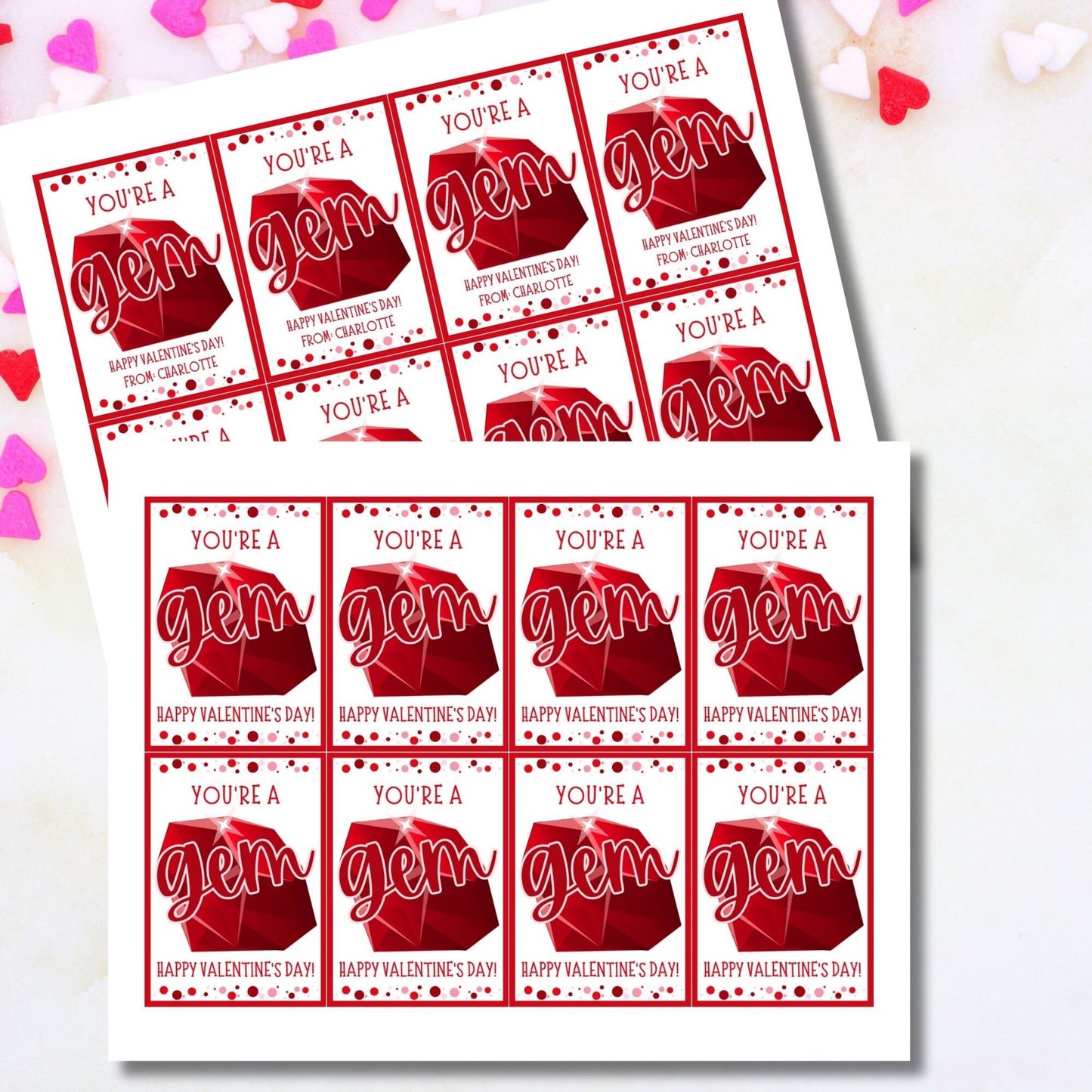 Ring Pop Gem Youre a Gem Valentines Printable Girl Boy | Kids Classmate Classroom Friend Valentine | Instant Download | Kids Valentines Card