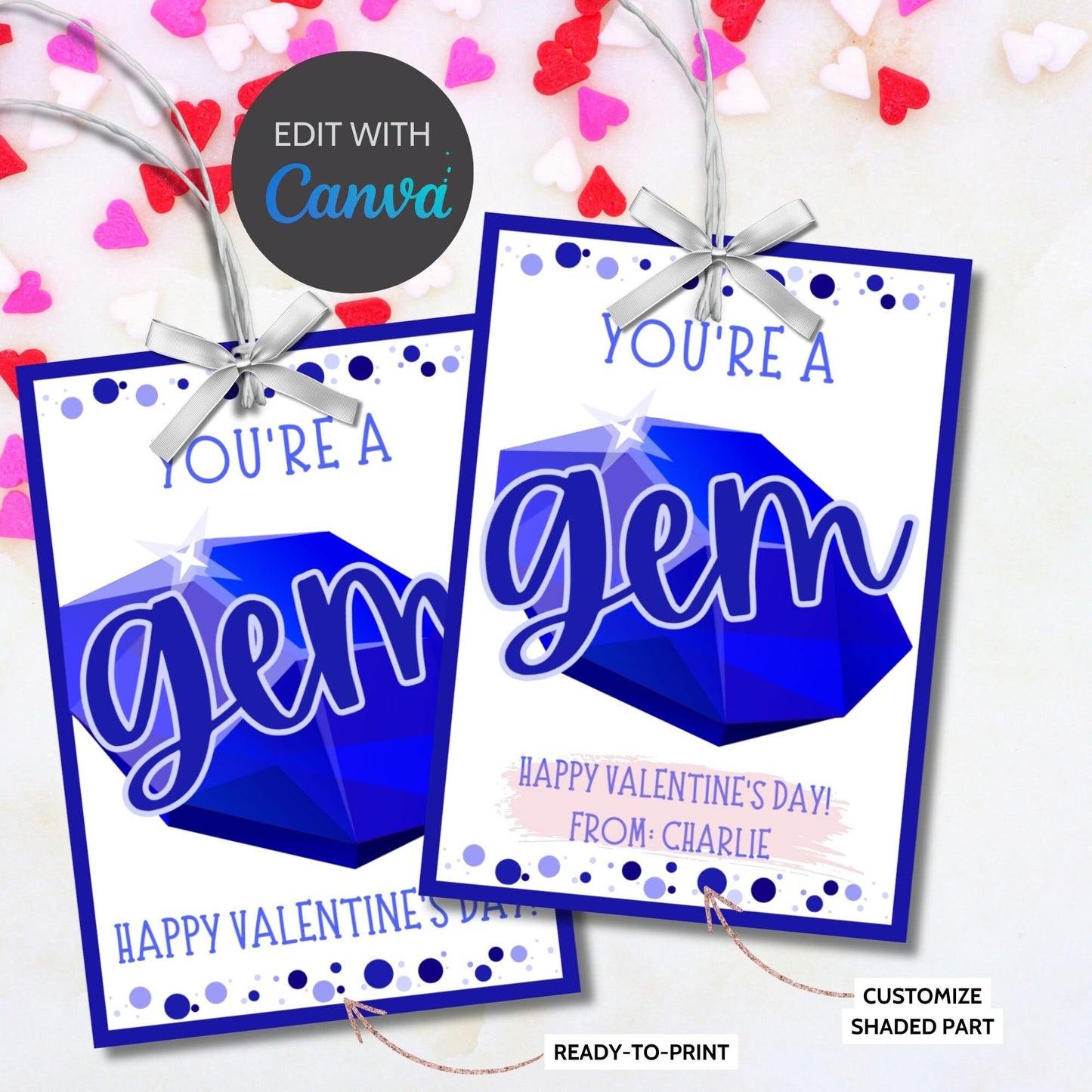 Ring Pop Gem Youre a Gem Valentines Printable Girl Boy | Kids Classmate Classroom Friend Valentine | Instant Download | Kids Valentines Card