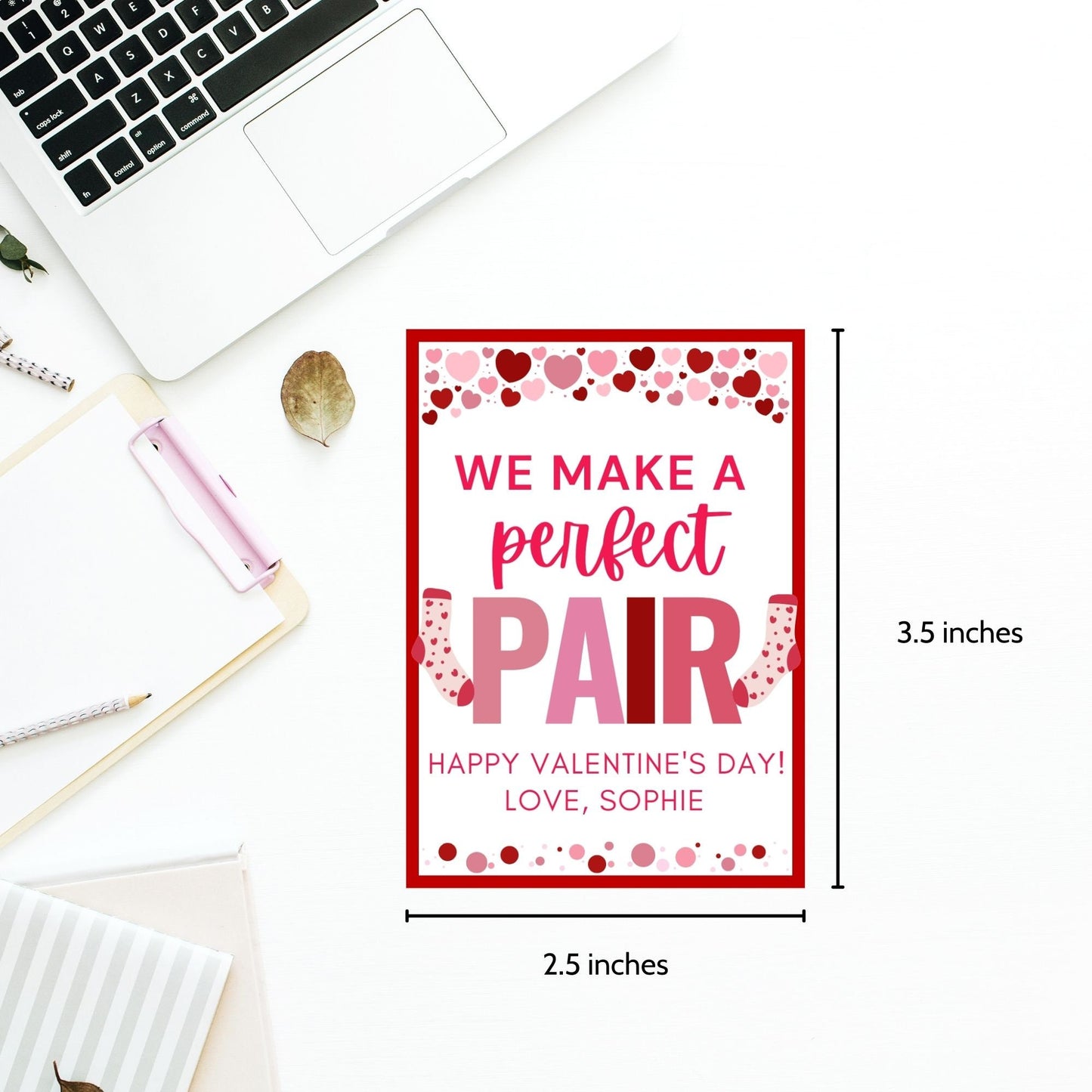 Printable Socks Tag | Valentines Day | Instant Download | VDay Party Diy Printable Tags | Friend Classmate Coworker | Valentines Gift Tags