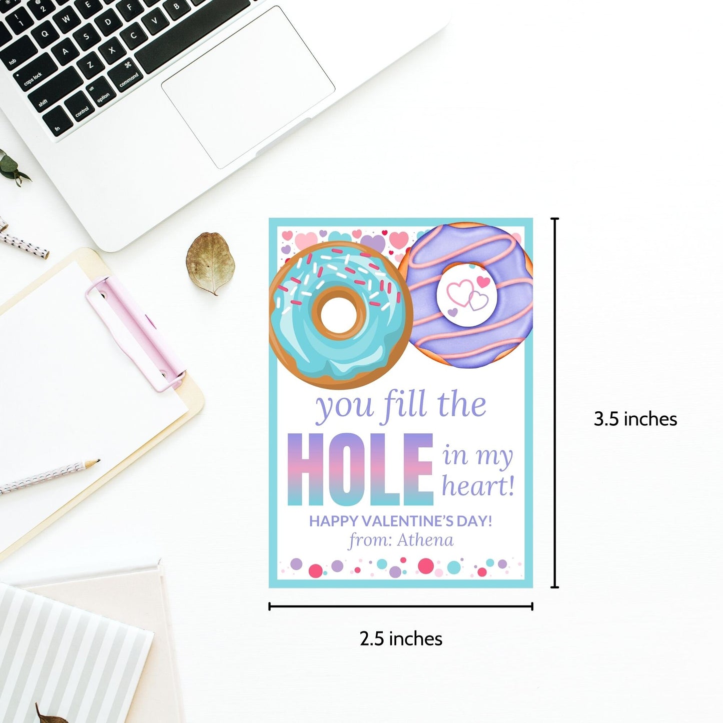 Printable Donut Hole Tag | Donut Birthday Valentine Baby Shower | Treat Topper | Chocolate Vanilla Sprinkle | Editable Template Donut Favor