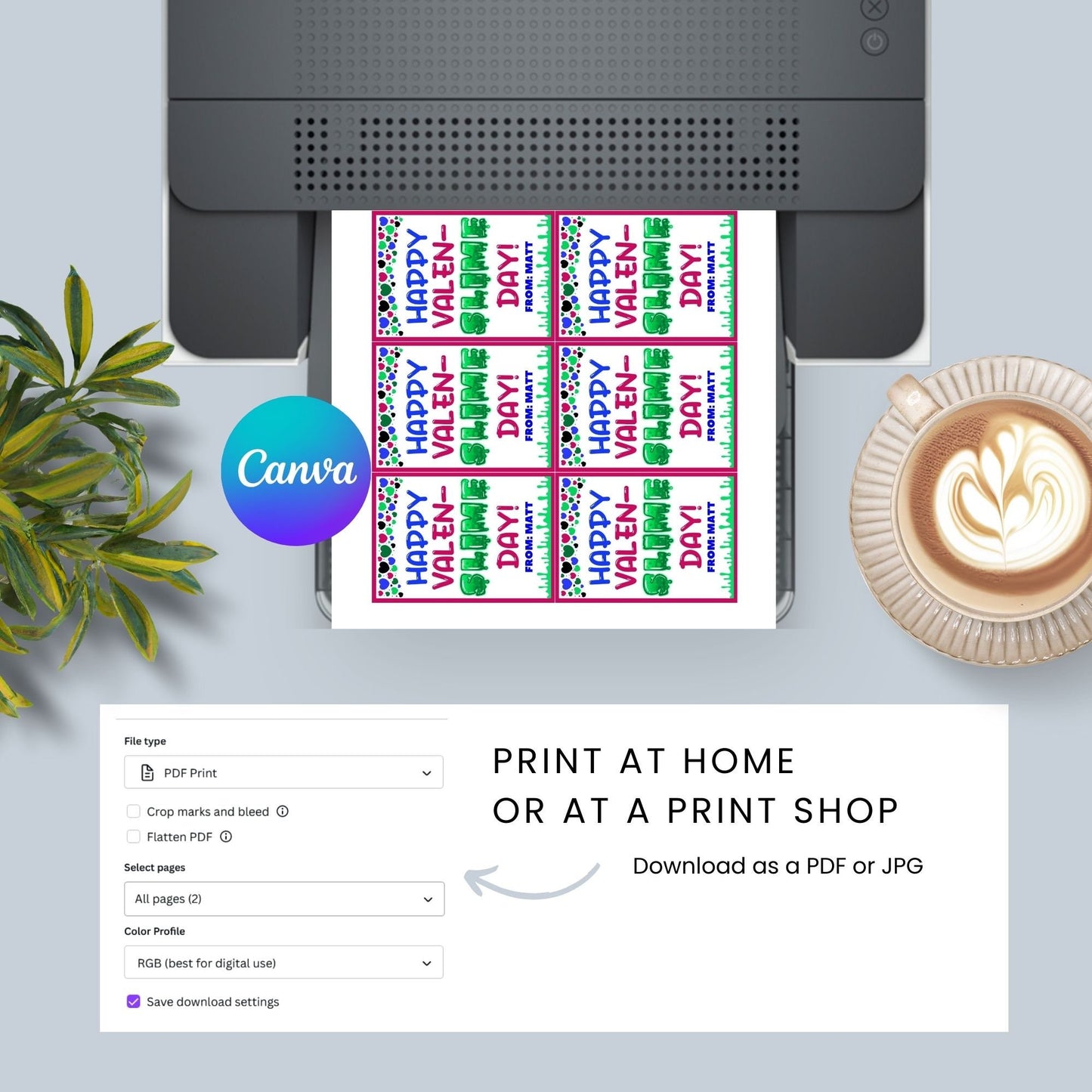Slime Valentine Tag Sticker | Slime Valentine Bag Topper | School Valentine | Classroom Treat | Name Editable Yourself | Instant Download
