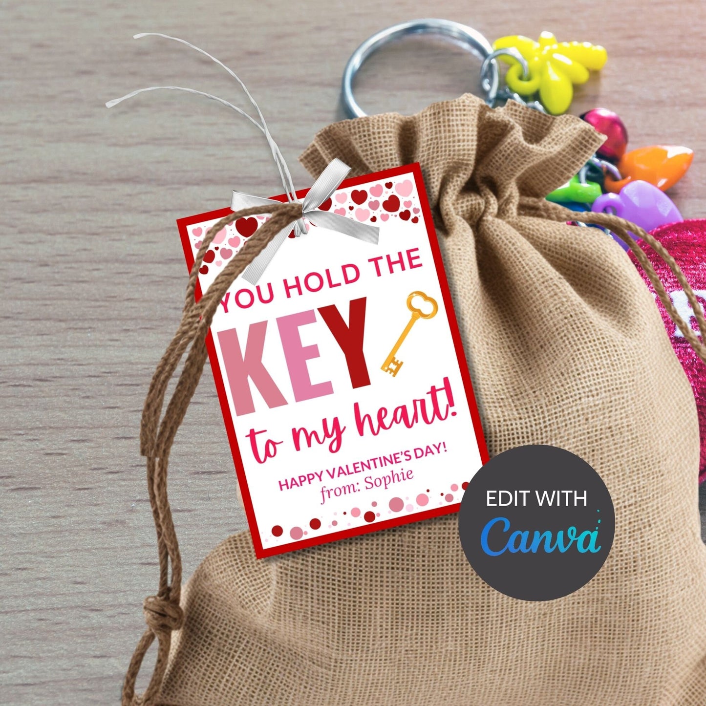 Printable Personalized Keychain | Valentine Accessories | Backpack Tag | Valentine Keychain | Couples Gift | Valentines Day | Bag Tag