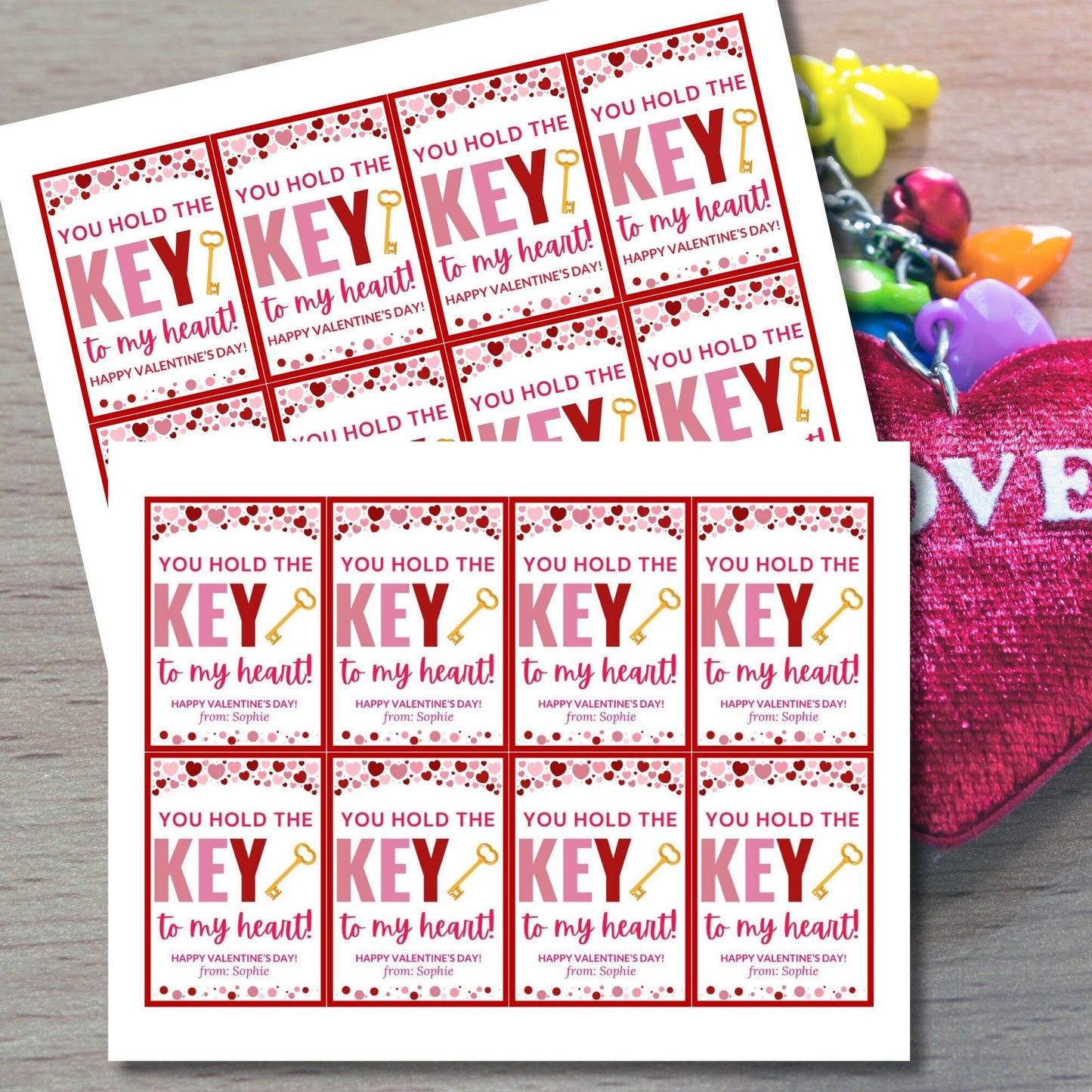 Printable Personalized Keychain | Valentine Accessories | Backpack Tag | Valentine Keychain | Couples Gift | Valentines Day | Bag Tag