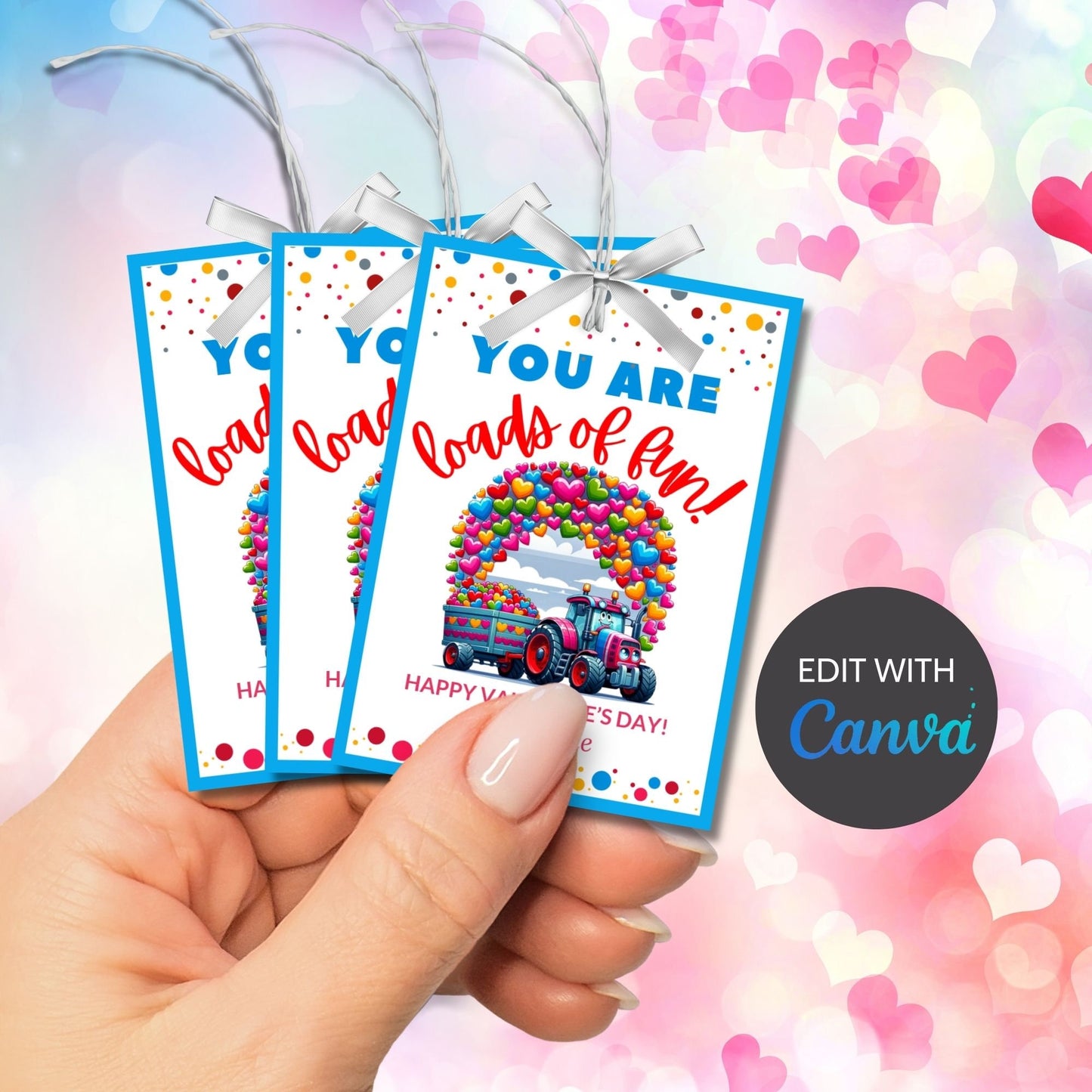 Boy Valentine | Tractor Valentine | Kids Printable Valentine | Class Favor Gift Tag | Kids Valentines | Kids Valentine | Valentine Sticker