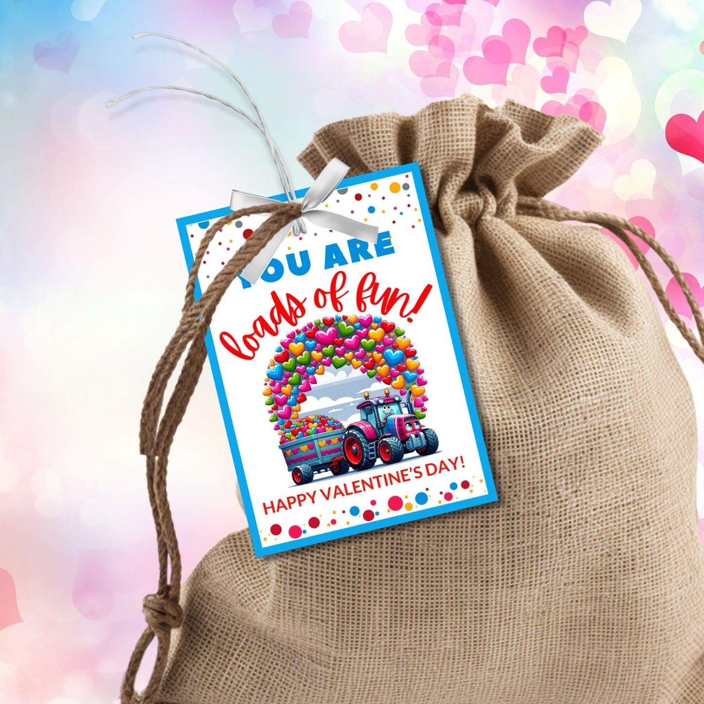 Boy Valentine | Tractor Valentine | Kids Printable Valentine | Class Favor Gift Tag | Kids Valentines | Kids Valentine | Valentine Sticker