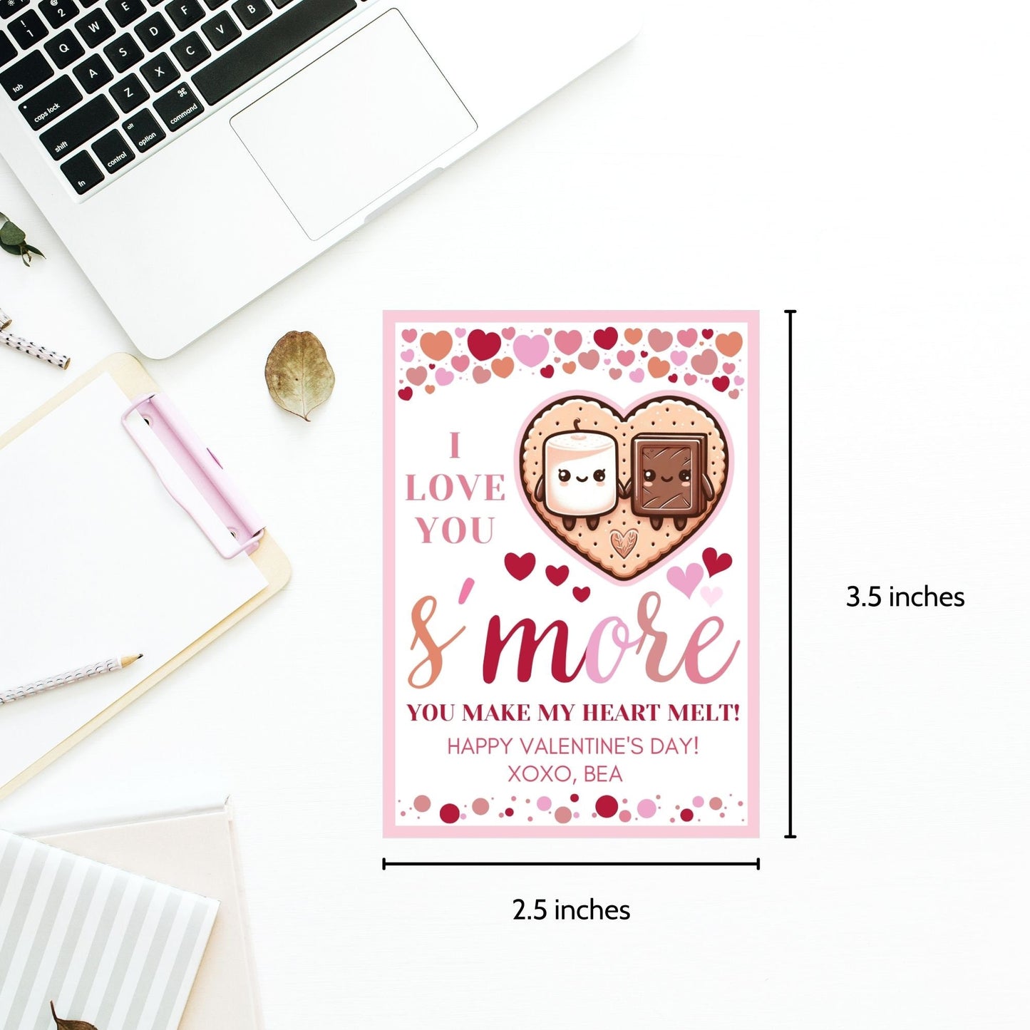 I Love You Smore Printable | Instant Download | Editable | Smores Bar | Smores Valentine Tag | Teacher Friend Classmate Smores