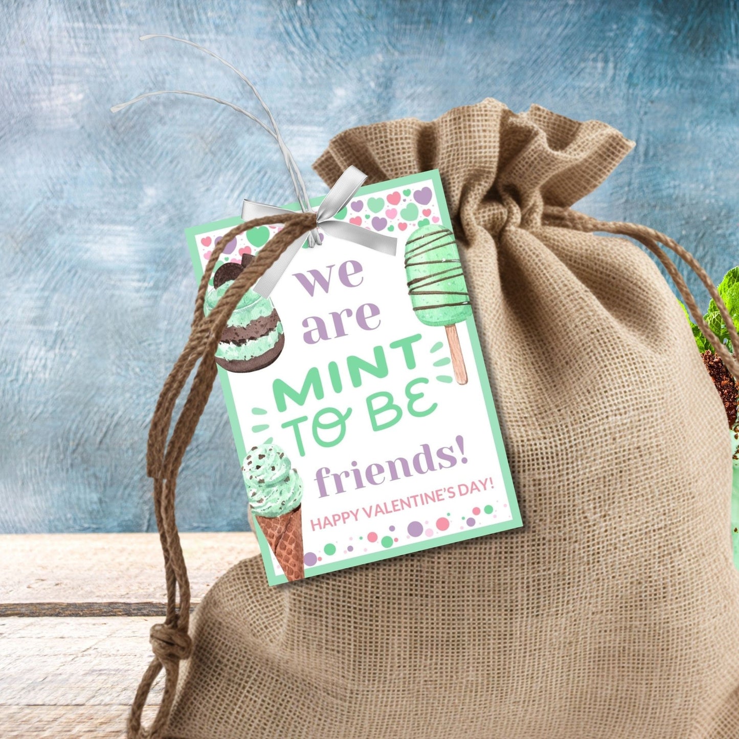 Valentines Mint Tags | Thank You Gift | Canva Template | Instant Download | Thank You Labels | Valentine Gift Tag