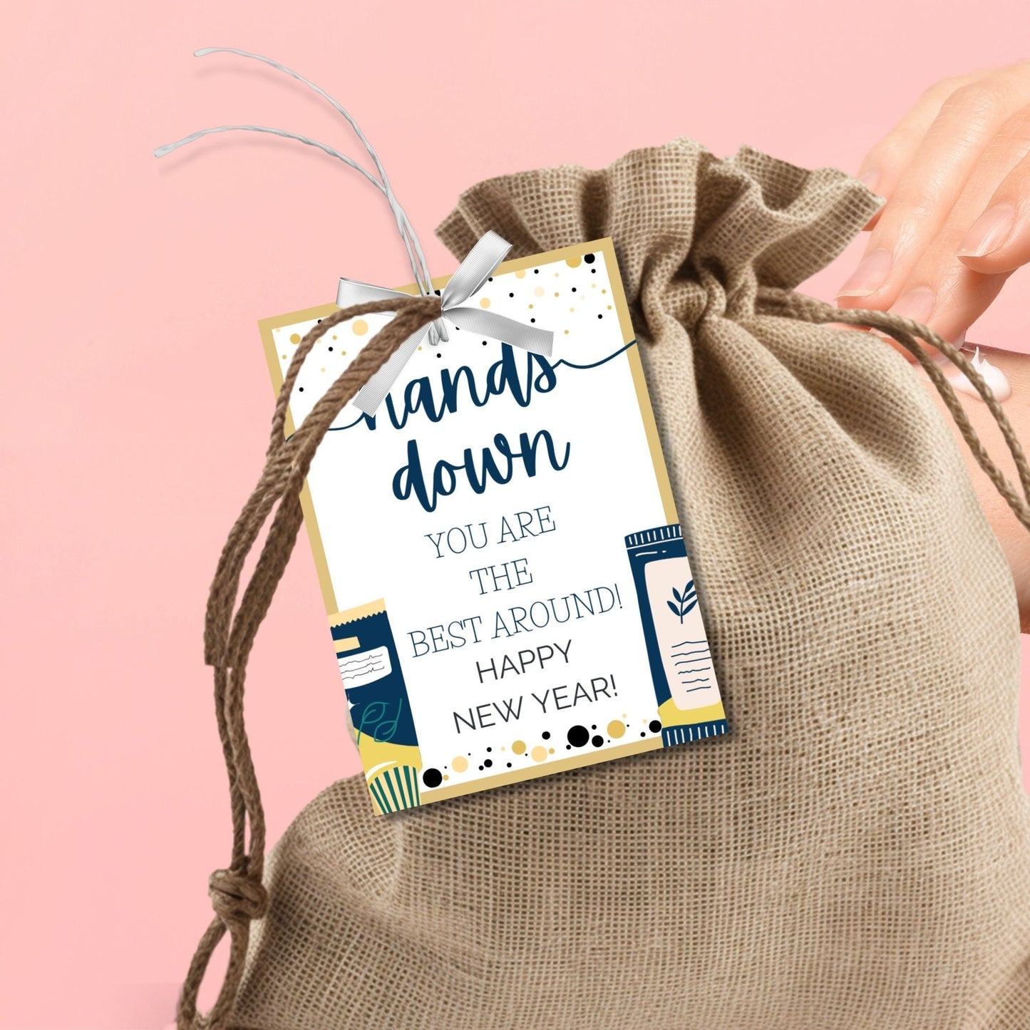 Printable New Year for Teacher Tags Lotion, Hands Down, 2024 Gift Tag, Appreciation, Handmade, Staff Teacher, Neighbor, Friend