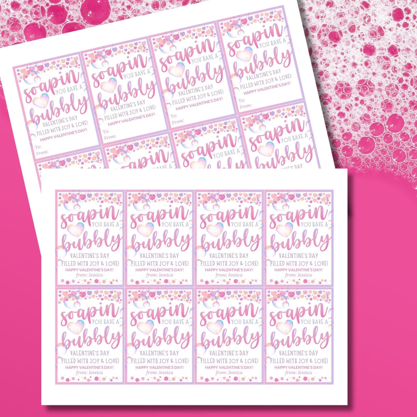 Soap Valentine Printable Gift Tag | Teacher PTA PTO Friend Coworker Neighbor Classroom Valentine | Hand Soap Gift | Instant Download