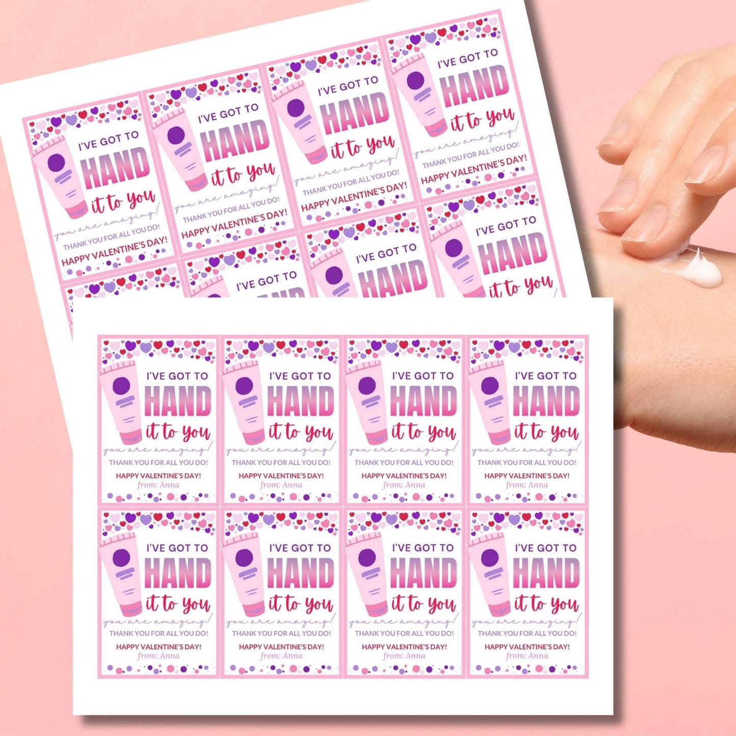 Printable Editable Teachers Valentines Day Gift Tag Hand It To You Are The Best Gift Tag Hand Lotion Teachers Appreciation Tag