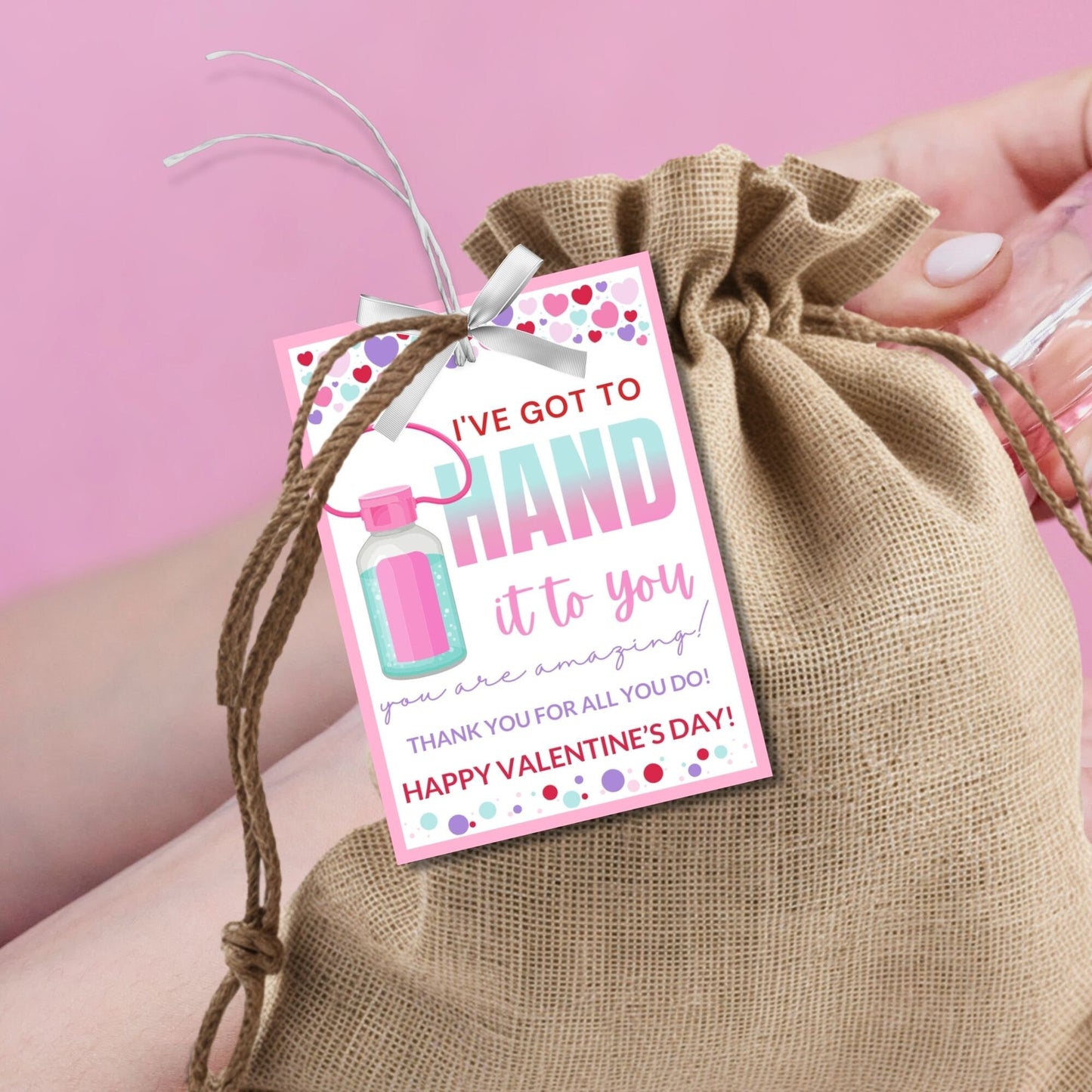 Printable Editable Teachers Valentines Day Gift Tag Hand It To You Are The Best Gift Tag Hand Sanitizer Teachers Appreciation Tag