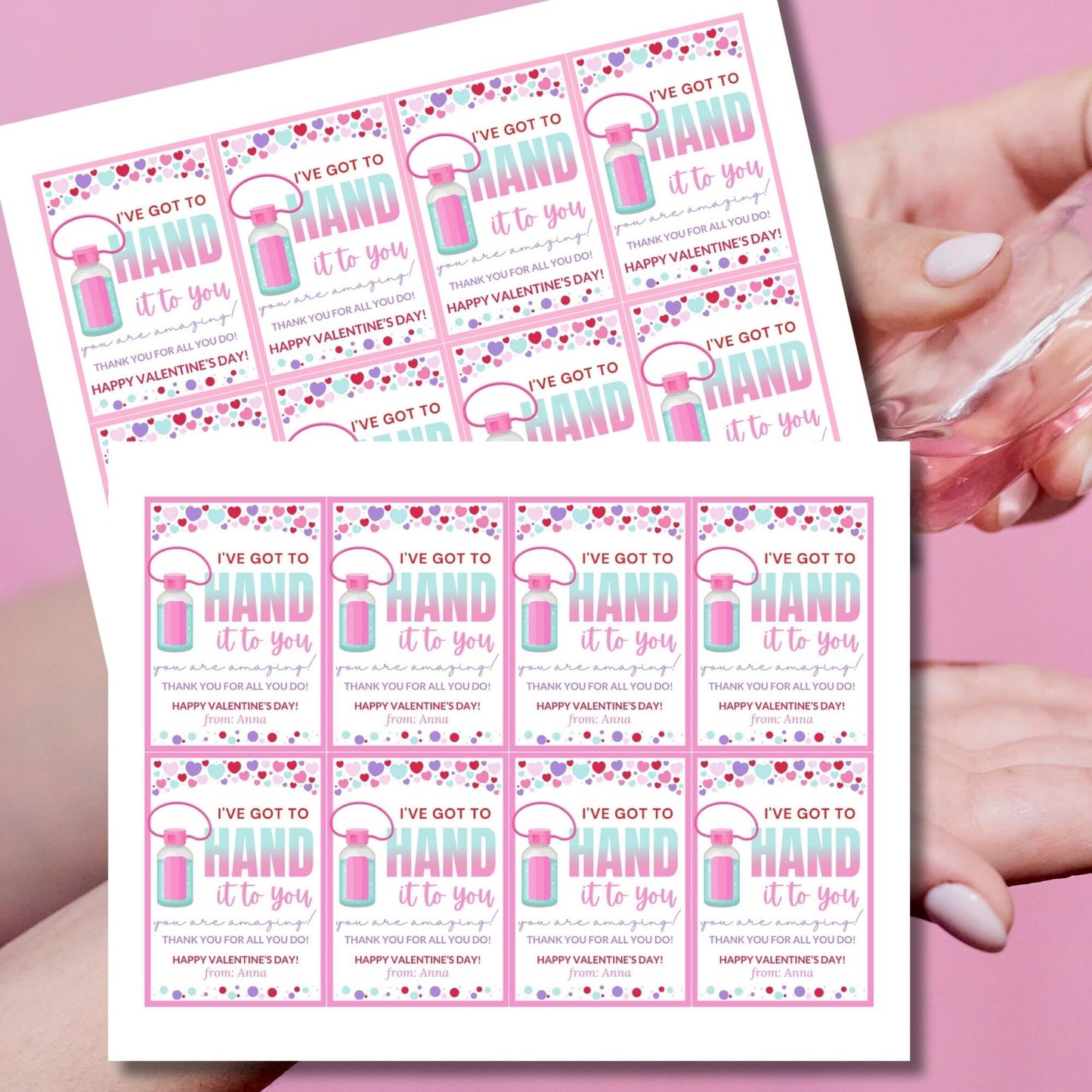 Printable Editable Teachers Valentines Day Gift Tag Hand It To You Are The Best Gift Tag Hand Sanitizer Teachers Appreciation Tag