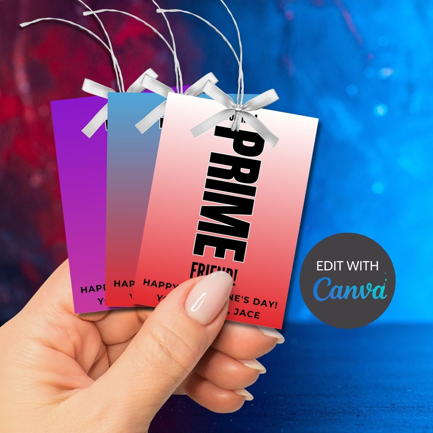 Editable Prime Friend Valentines Day Printable Gift Tags | Sports Drink Valentine Energy Drink Packet Hydration Powder Class Boy Bro Bruh