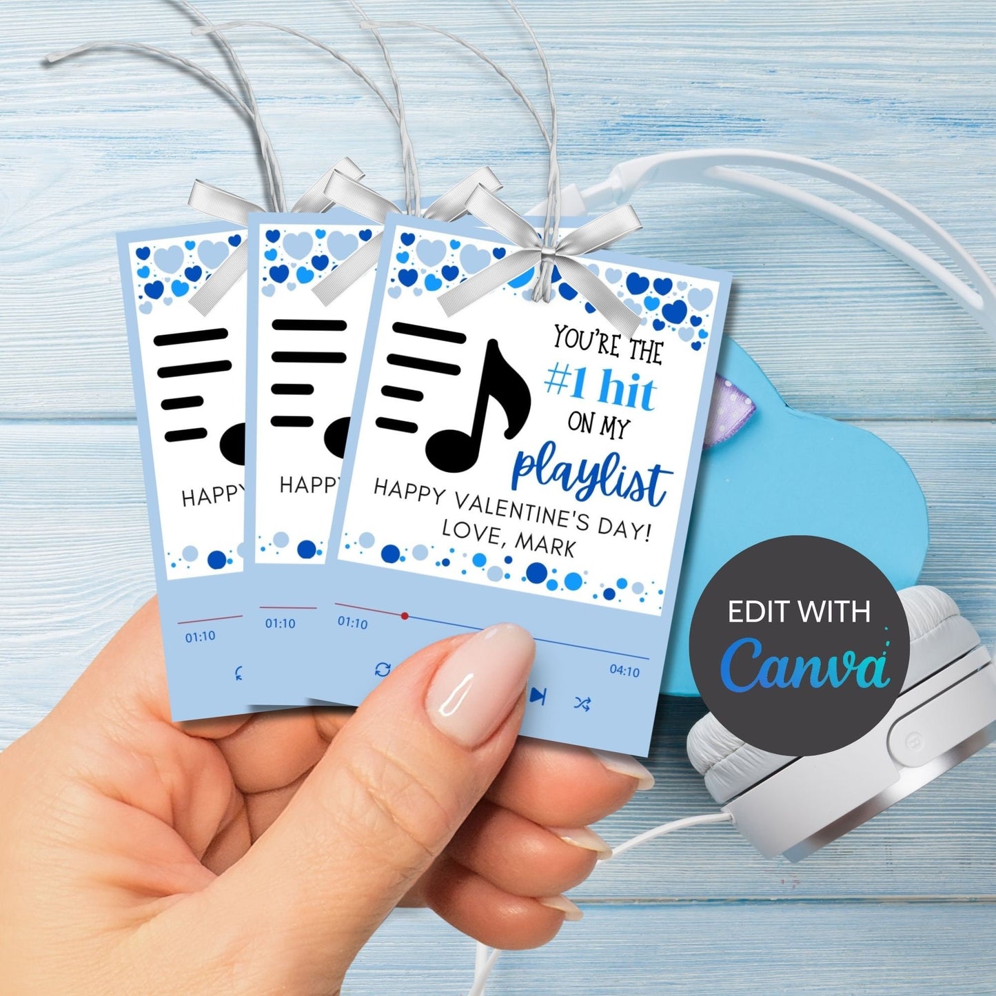 Printable Editable Music Lover Artist Valentines Gift From For Boy | Guitarist Band | Vintage Vinyl Record | Valentines Sticker | Lover Gift