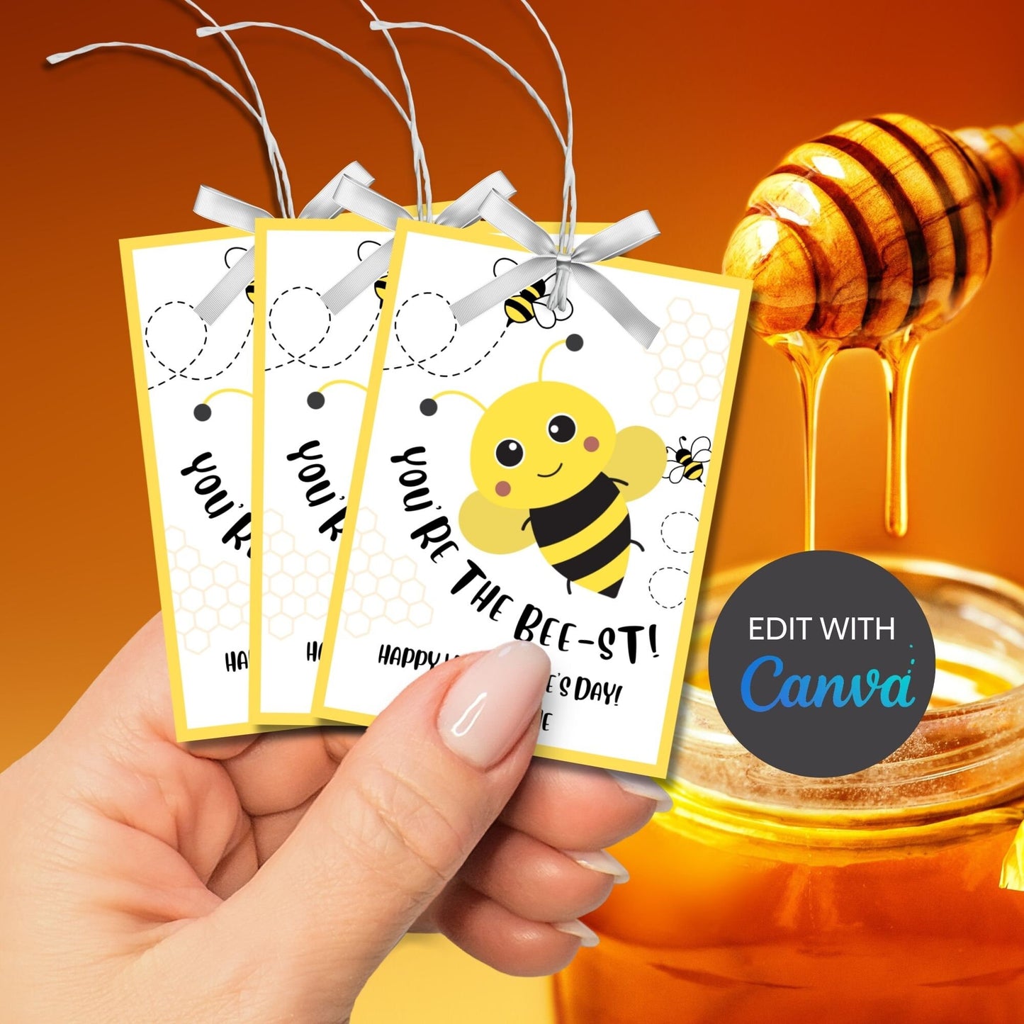 Printable Editable Bee Valentine Tag Bee Mine | Kids Classroom Cute Pun Tag | Honey Bee | Bumblebee | Cookie Tag