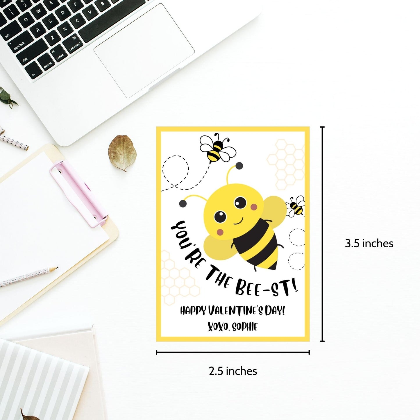 Printable Editable Bee Valentine Tag Bee Mine | Kids Classroom Cute Pun Tag | Honey Bee | Bumblebee | Cookie Tag