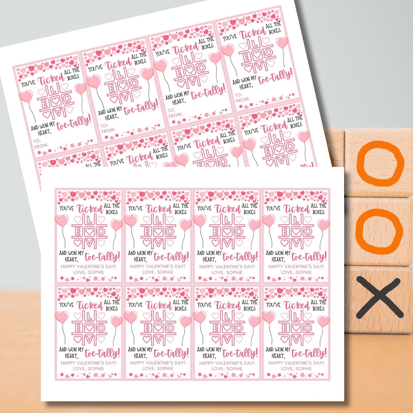Tic Tac Toe Valentine Gift Tag | Tic Tac Toe Valentines Day | Tic Tac Toe Printable Tag | School Valentines | Tic Tac Toe Valentine