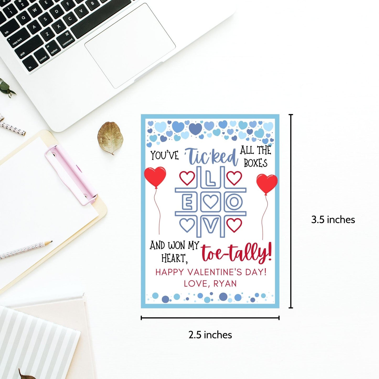 Tic Tac Toe Boy Valentine Gift Tag | Tic Tac Toe Boy Valentines Day | Tic Tac Toe Printable Tag | School Valentines | Tic Tac Toe Valentine