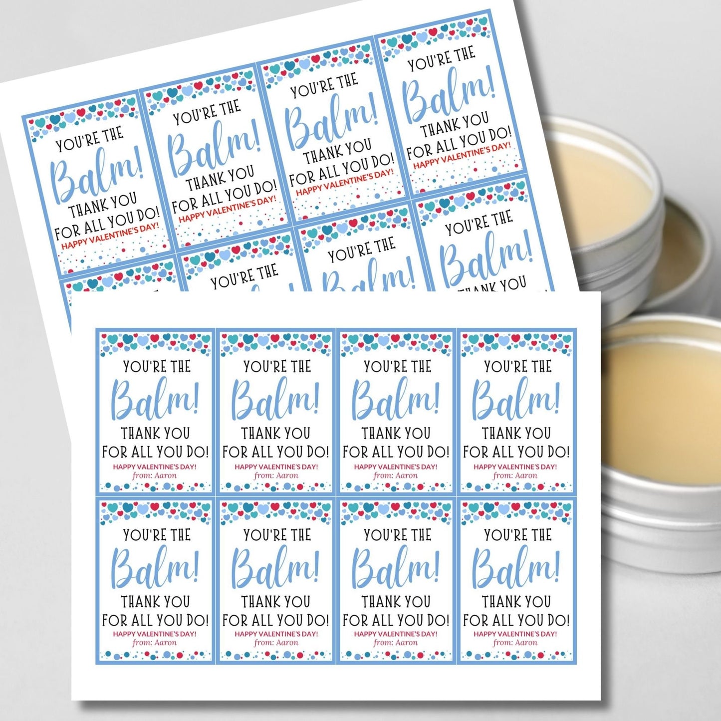 Printable Youre The Balm from for boy | Lip Balm Chapstick Body Balm Gift Tag | Thank You | Valentine Teacher Friend Coworker Nurse