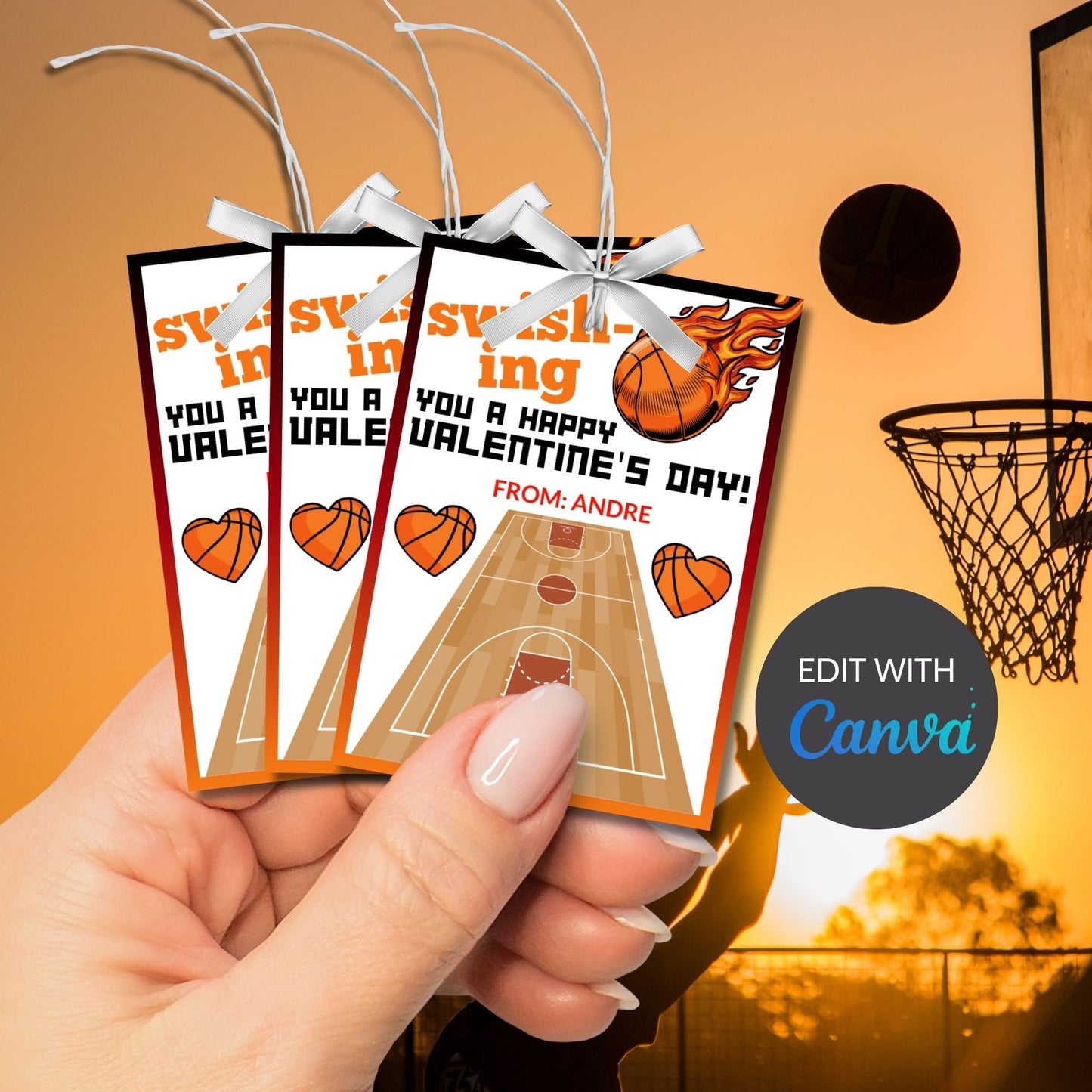 Basketball Valentines Printable Boy | Classroom Valentine | Sports Valentine Day Tag | Instant Download | Slam Dunk | Kids Valentine Cards