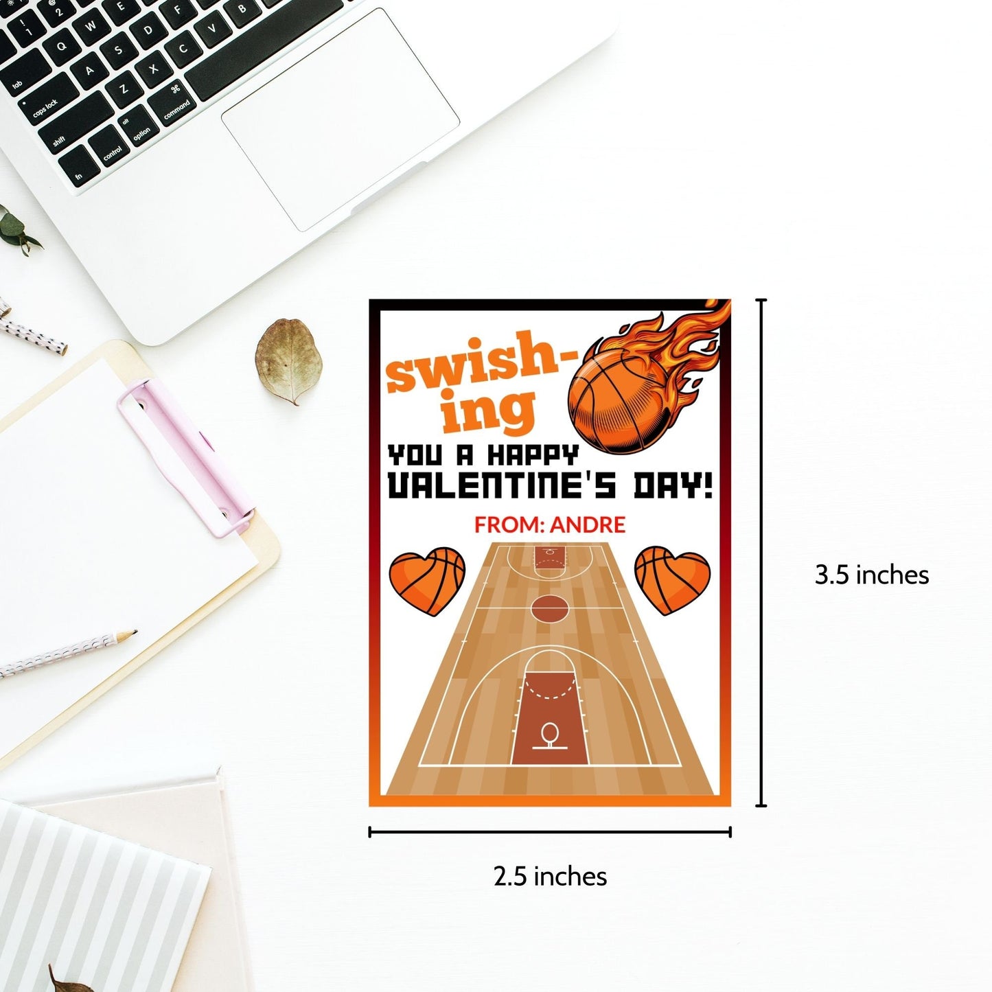 Basketball Valentines Printable Boy | Classroom Valentine | Sports Valentine Day Tag | Instant Download | Slam Dunk | Kids Valentine Cards