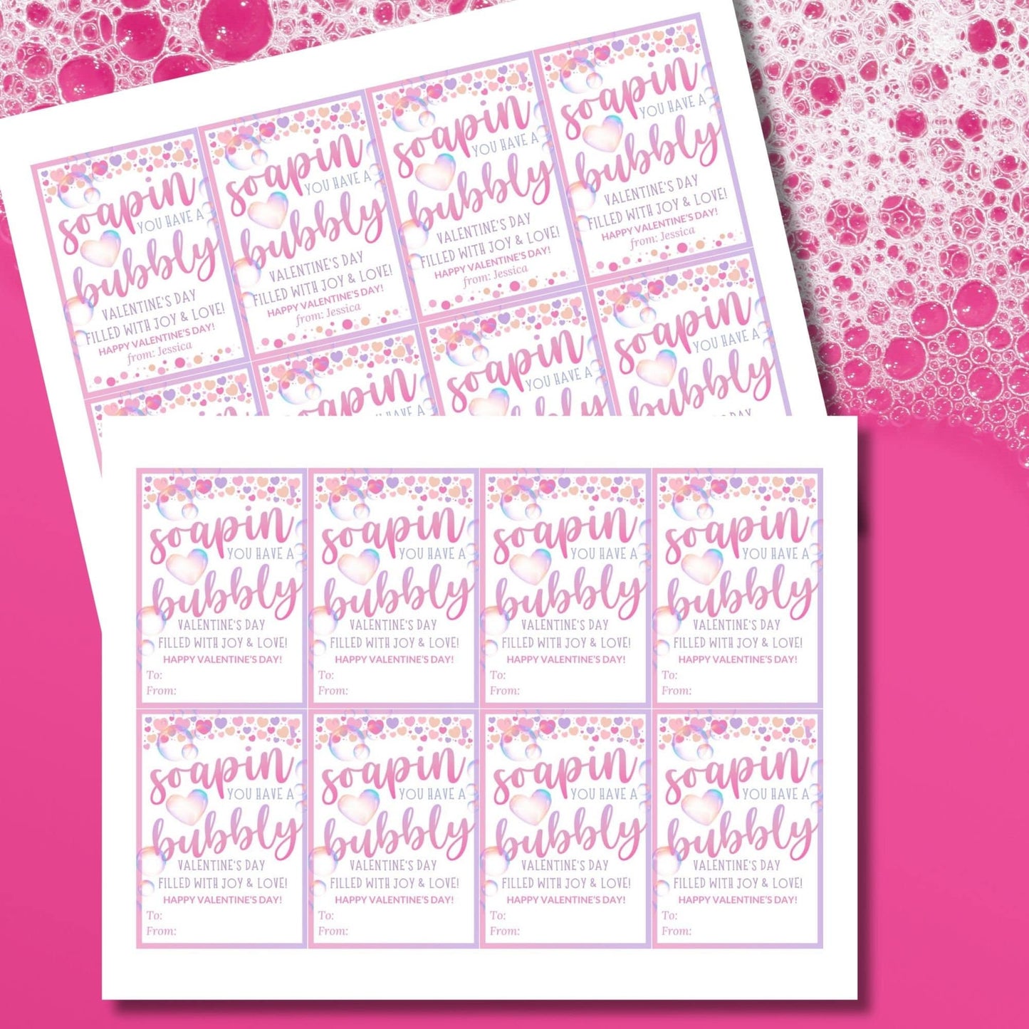 Soap Valentine Printable Gift Tag | Teacher PTA PTO Friend Coworker Neighbor Classroom Valentine | Hand Soap Gift | Instant Download