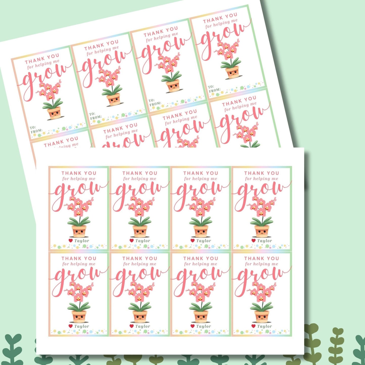 Plant Teacher Appreciation Tag | Teacher Gift Tag | Gift For Teachers | Teachers Plant Seeds | Teacher Printable | Orchid Tag
