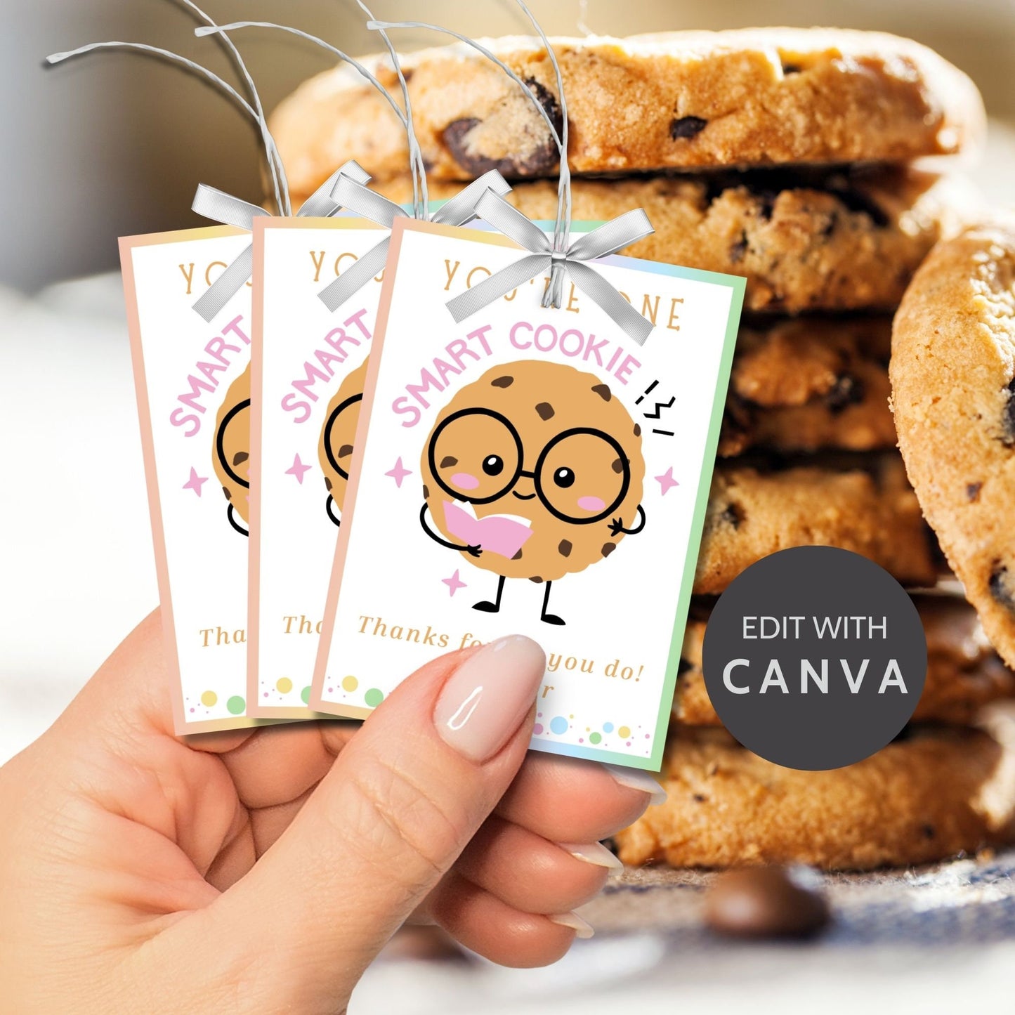 Cookie Teacher Appreciation Gift Tag | One Smart Cookie | Staff Educator Teacher Thank You Gift | Staff Teacher Appreciation Week